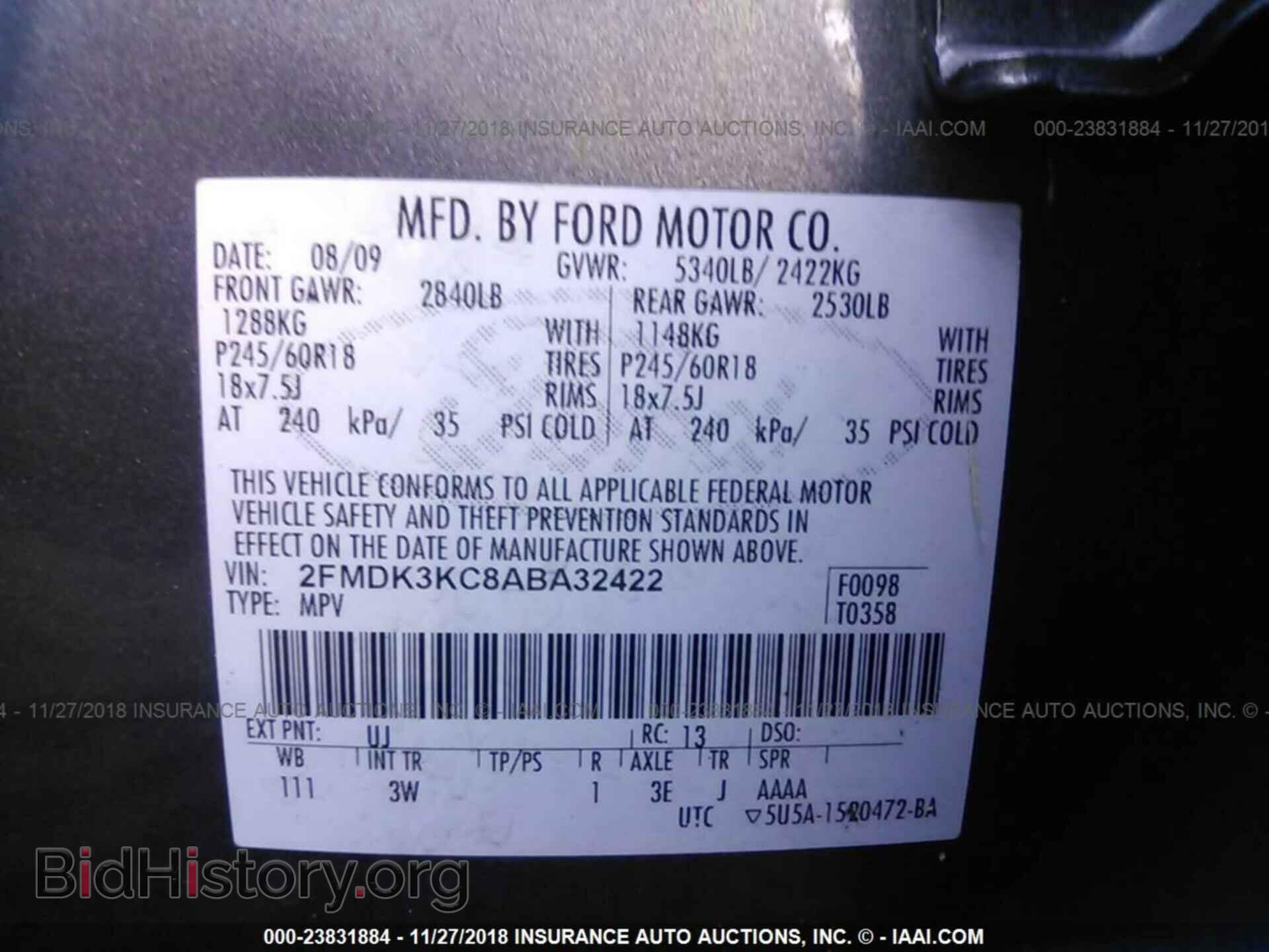 2010 FORD EDGE - VIN: 2FMDK3KC8ABA32422 - Photo 9