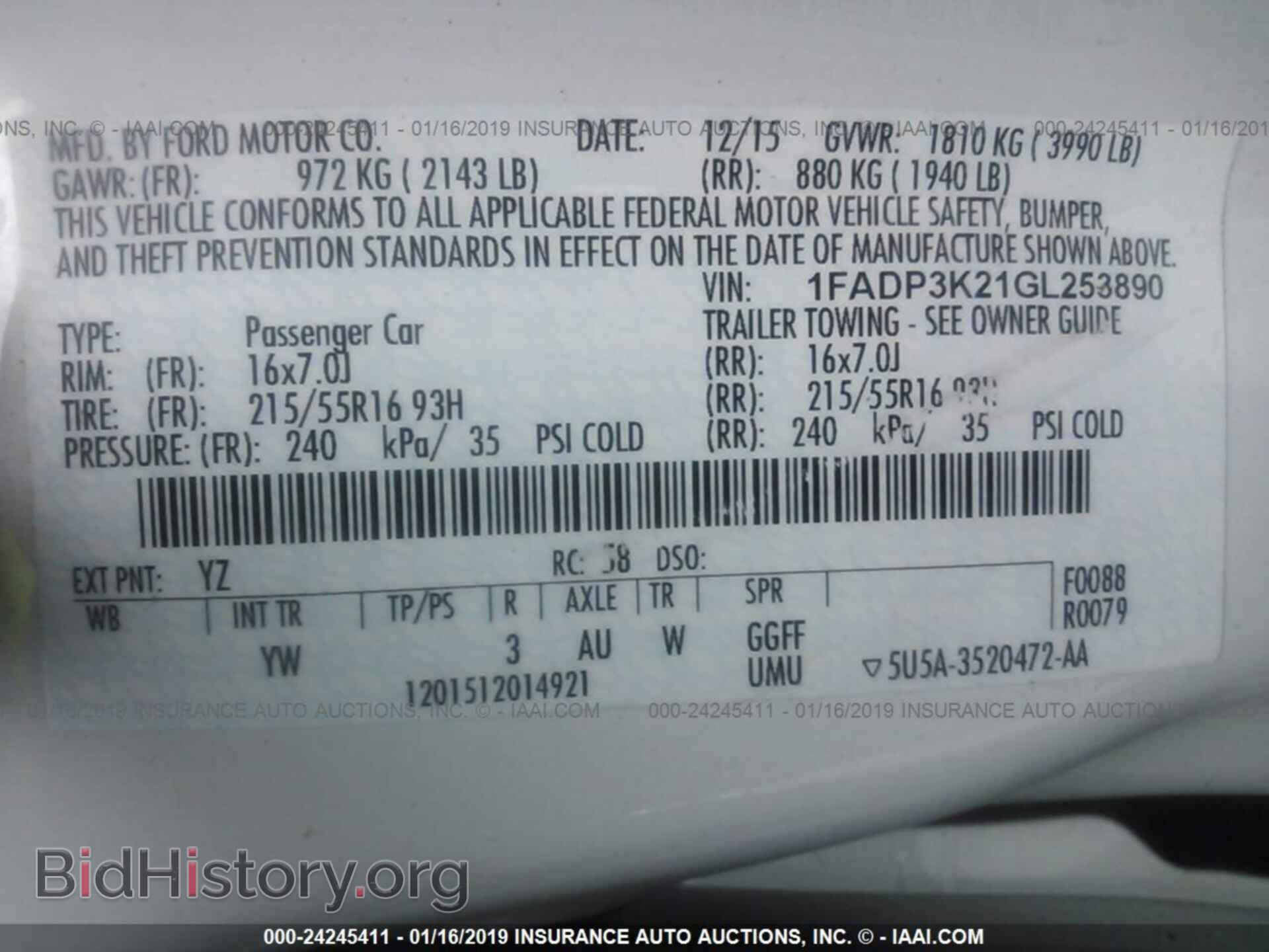 2016 FORD FOCUS - VIN: 1FADP3K21GL253890 - Photo 9