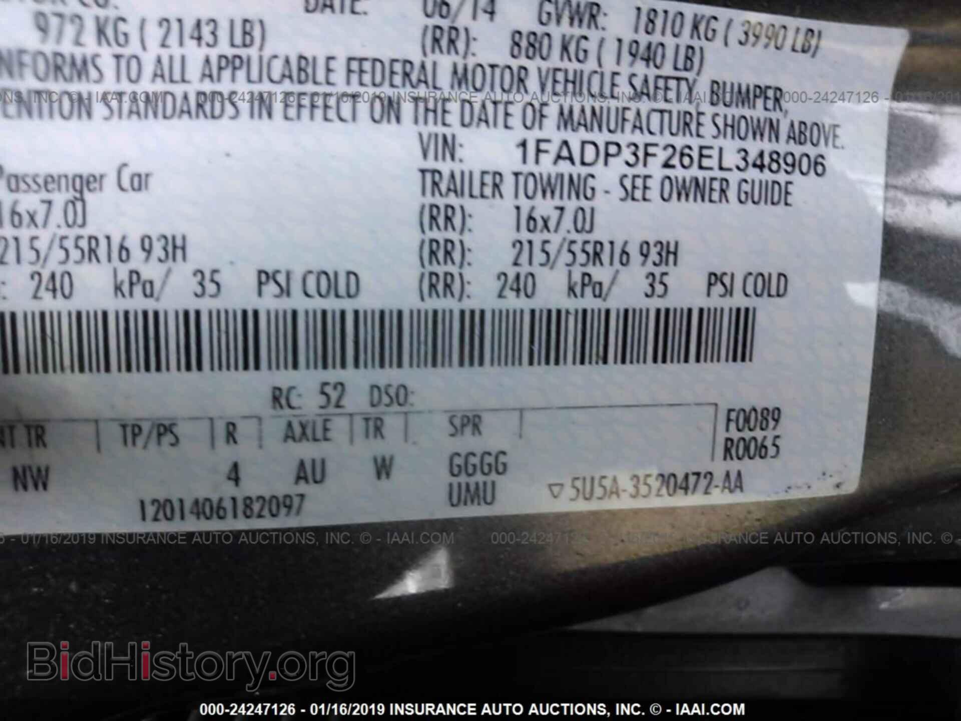 2014 FORD FOCUS - VIN: 1FADP3F26EL348906 - Фото 9