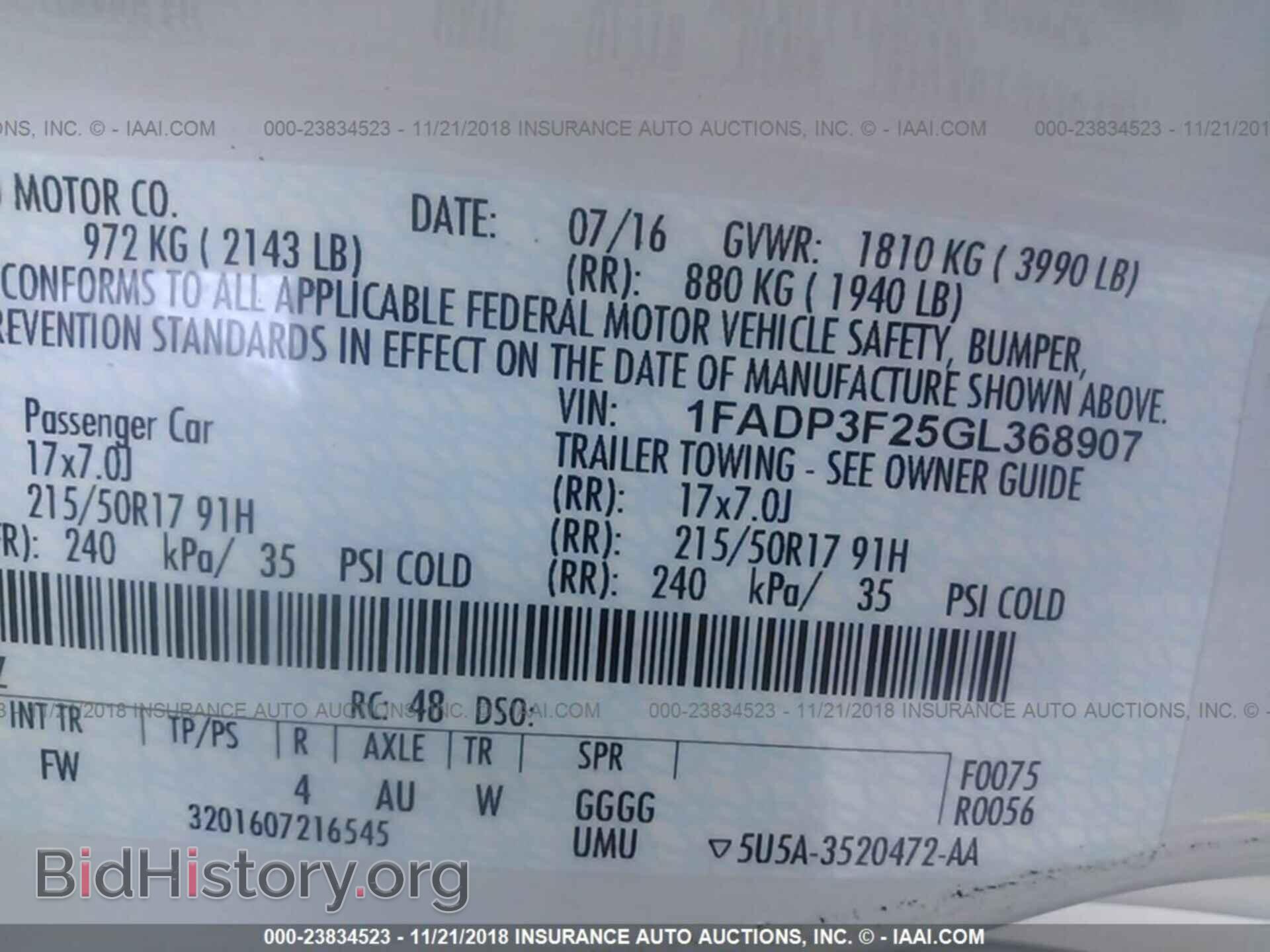 2016 FORD FOCUS - VIN: 1FADP3F25GL368907 - Фото 9