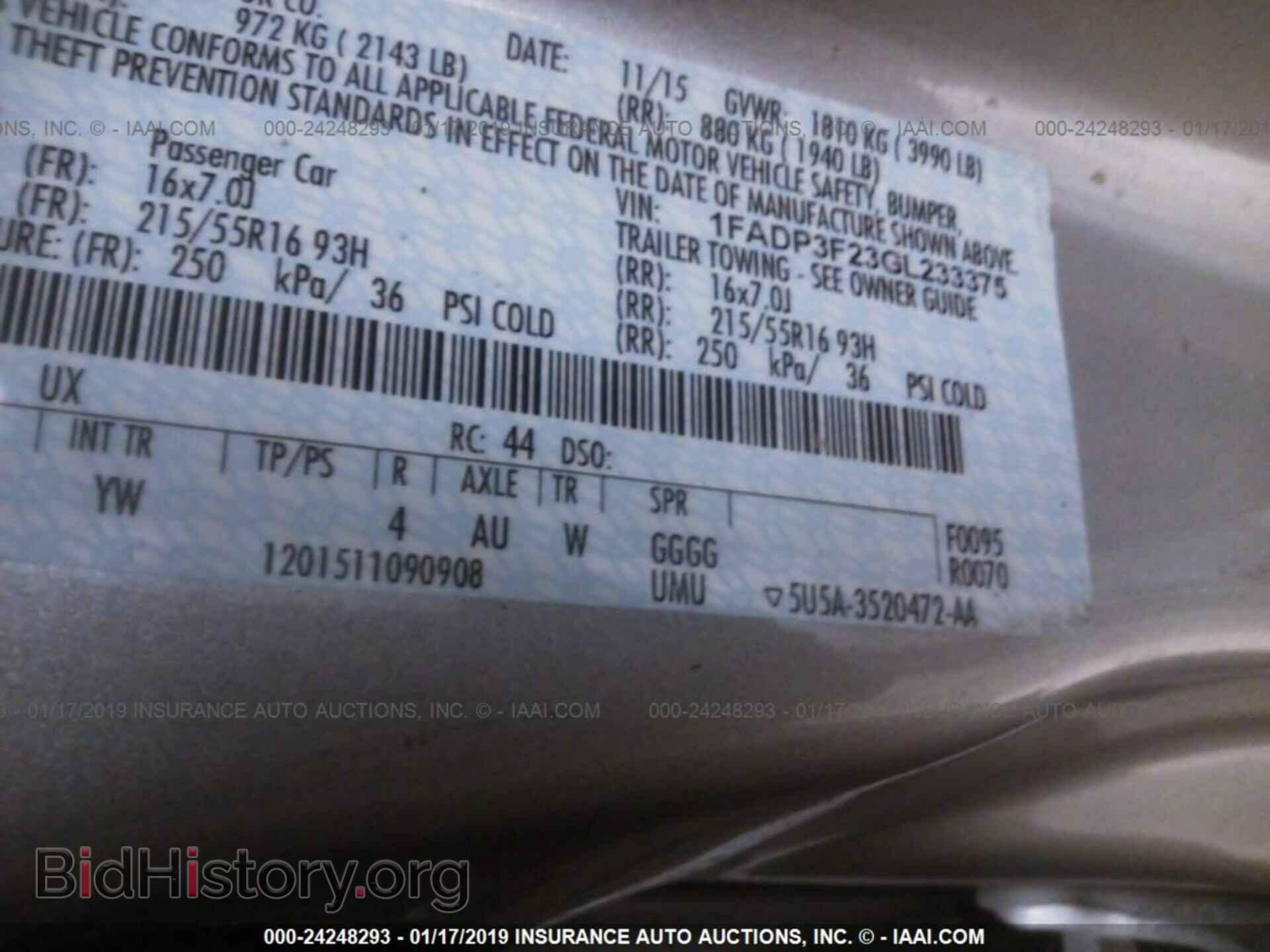 2016 FORD FOCUS - VIN: 1FADP3F23GL233375 - Photo 9