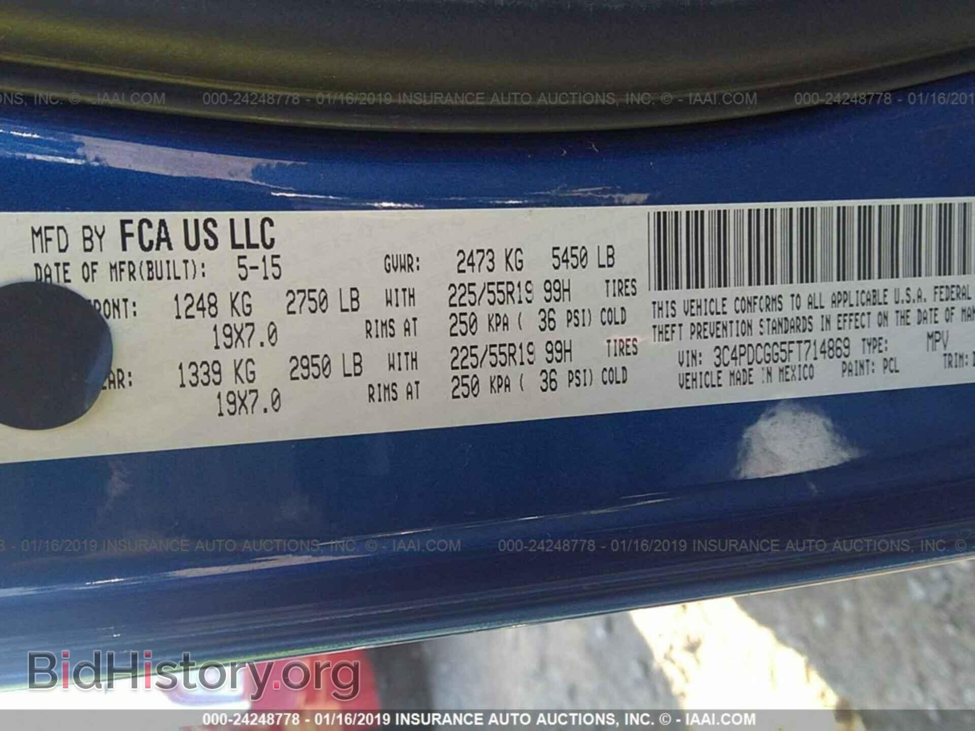 2015 DODGE JOURNEY - VIN: 3C4PDCGG5FT714869 - Фото 9