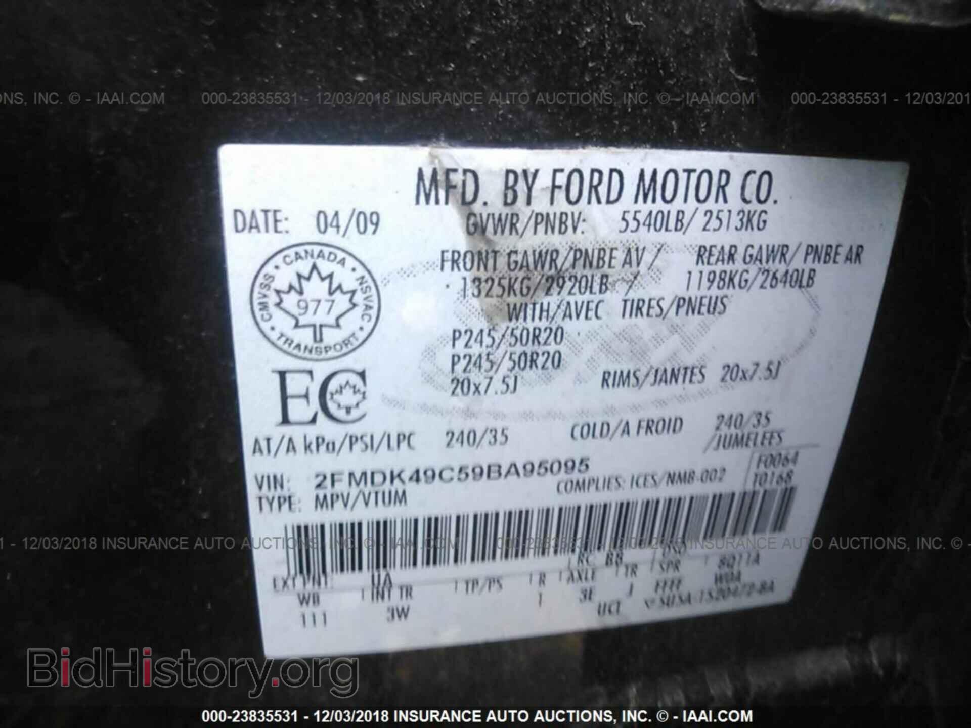 2009 FORD EDGE - VIN: 2FMDK49C59BA95095 - Фото 9