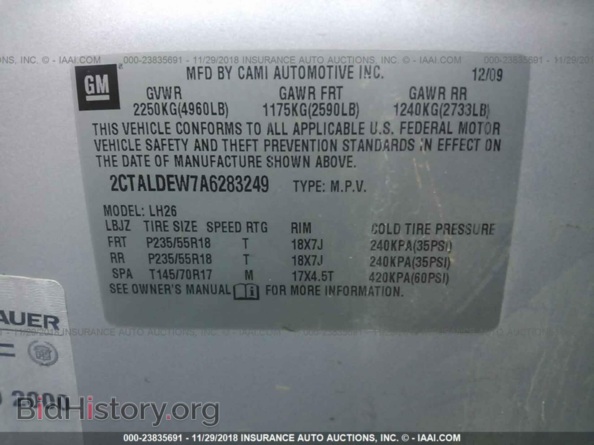 2010 GMC TERRAIN - VIN: 2CTALDEW7A6283249 - Photo 9