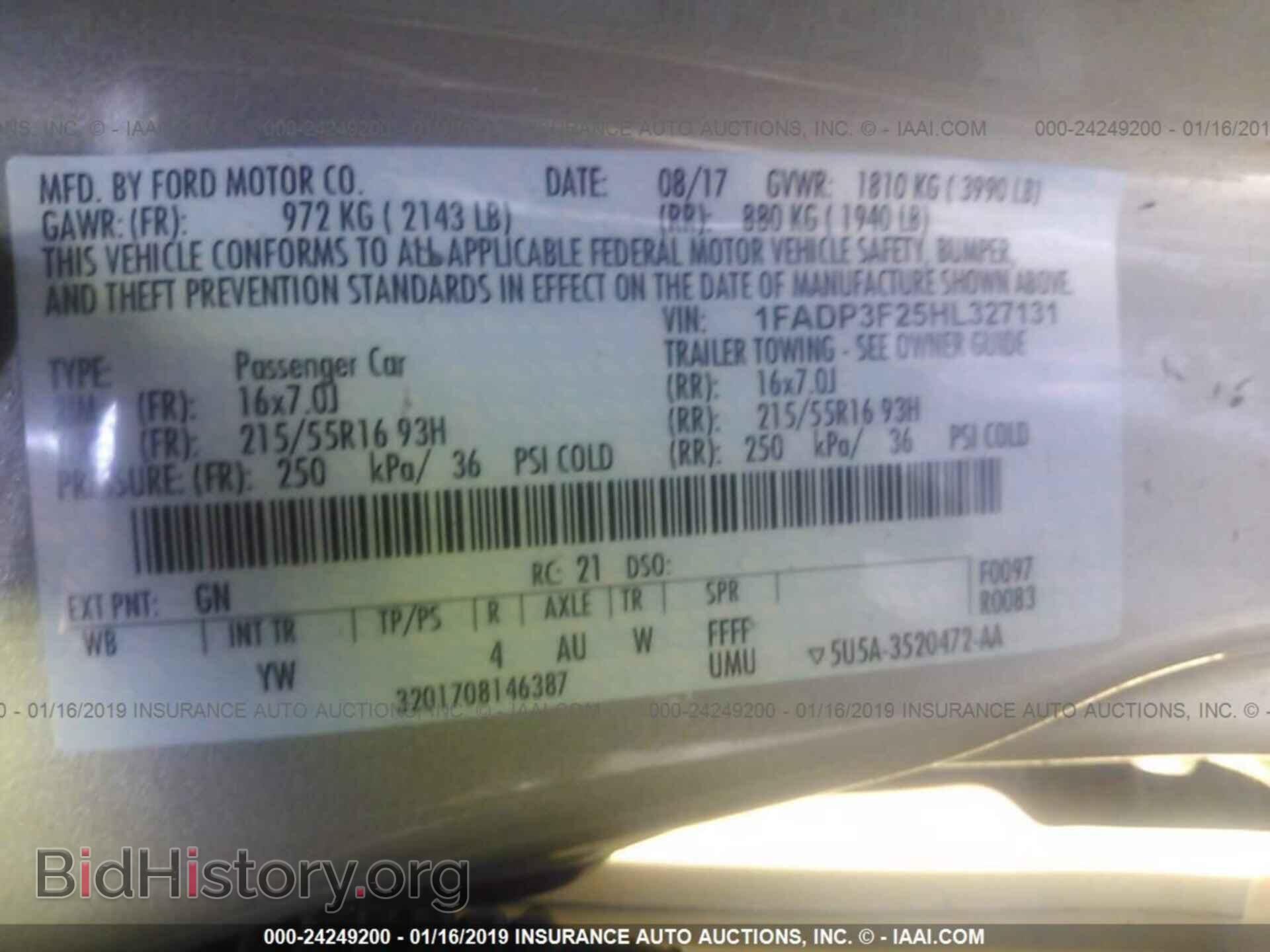 2017 FORD FOCUS - VIN: 1FADP3F25HL327131 - Photo 9