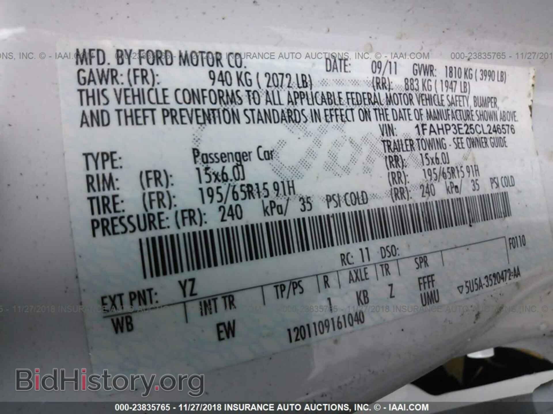 2012 FORD FOCUS - VIN: 1FAHP3E25CL246576 - Фото 9