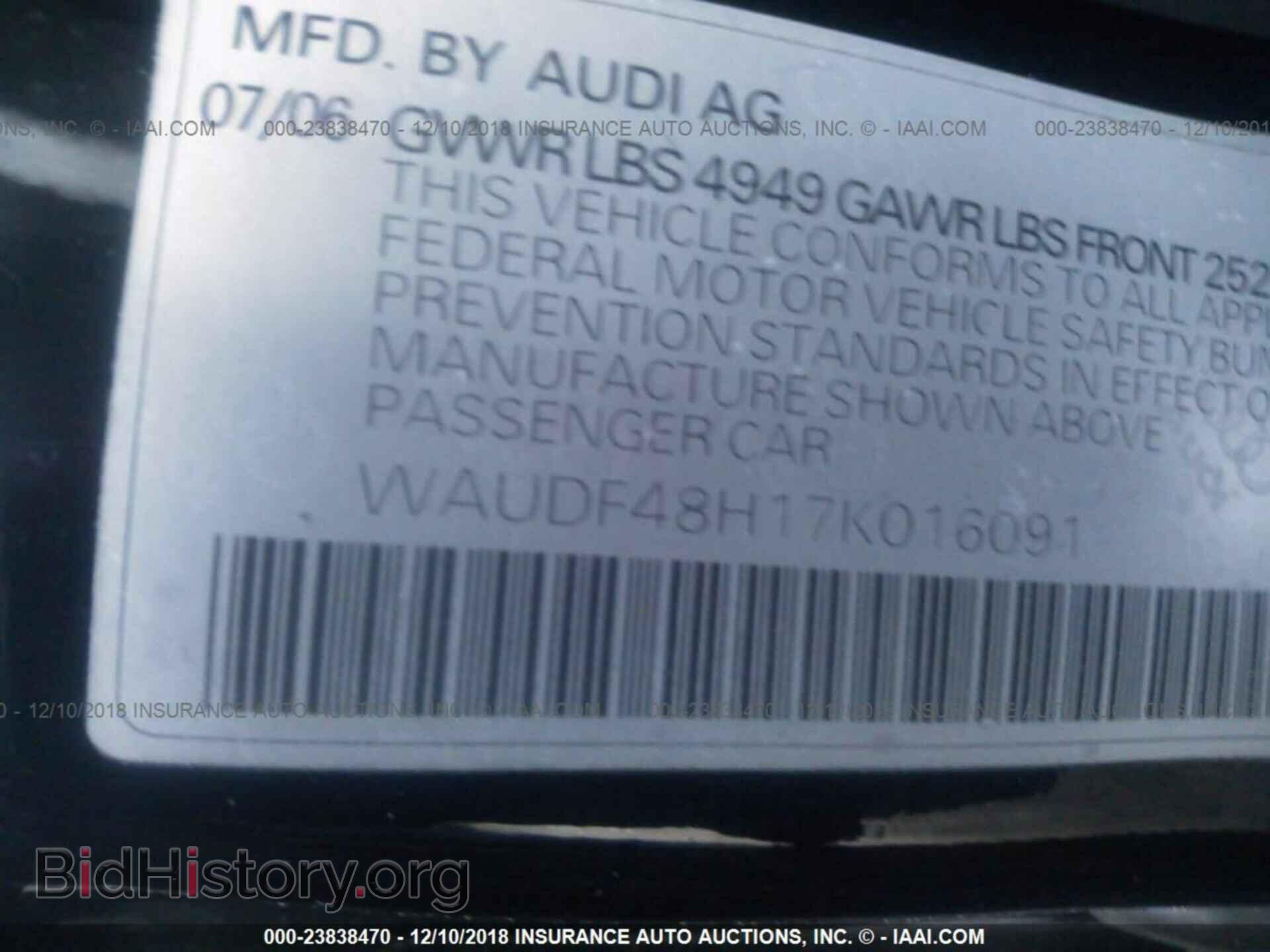 2007 AUDI A4 - VIN: WAUDF48H17K016091 - Photo 9