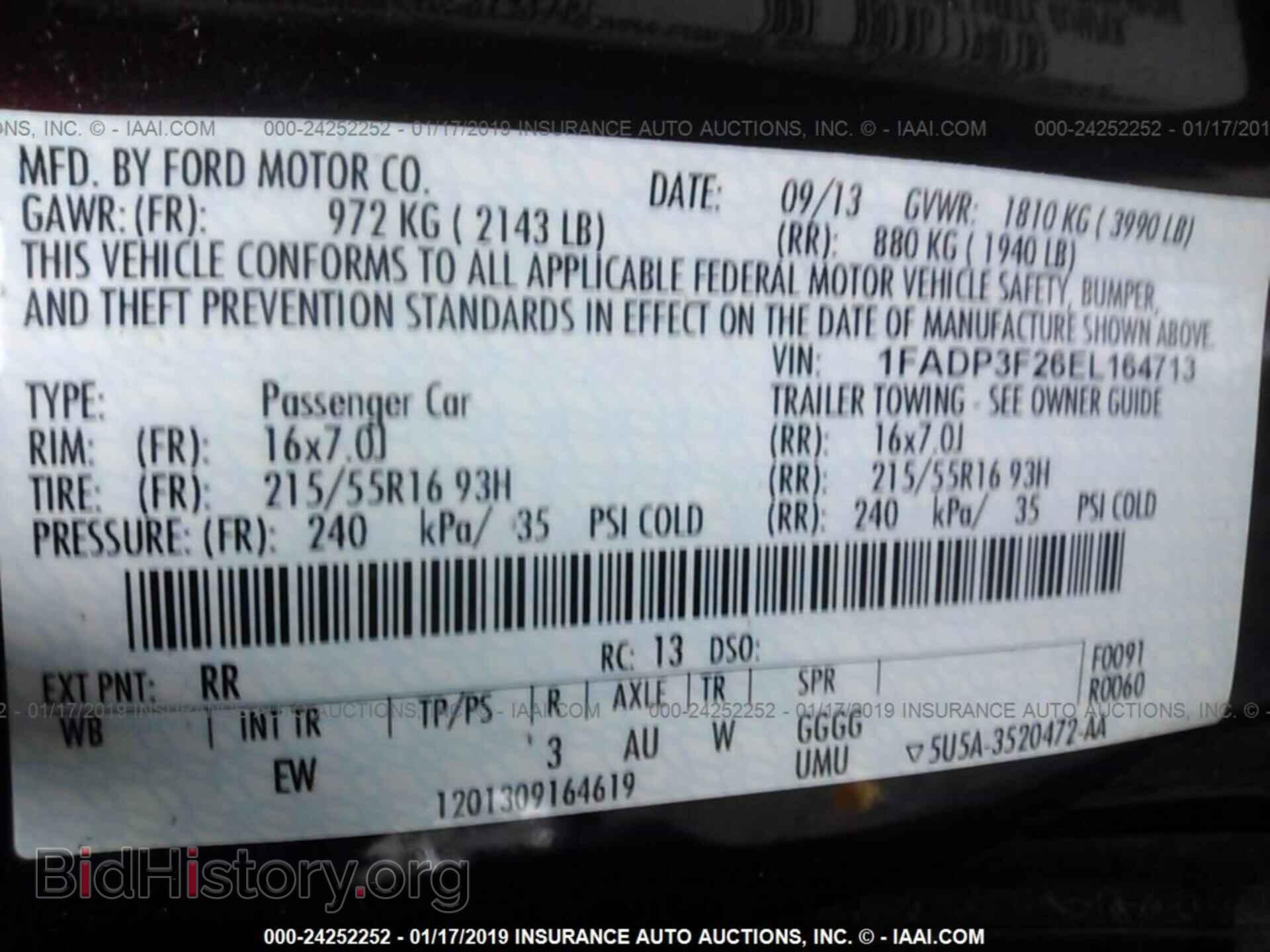 2014 FORD FOCUS - VIN: 1FADP3F26EL164713 - Фото 9
