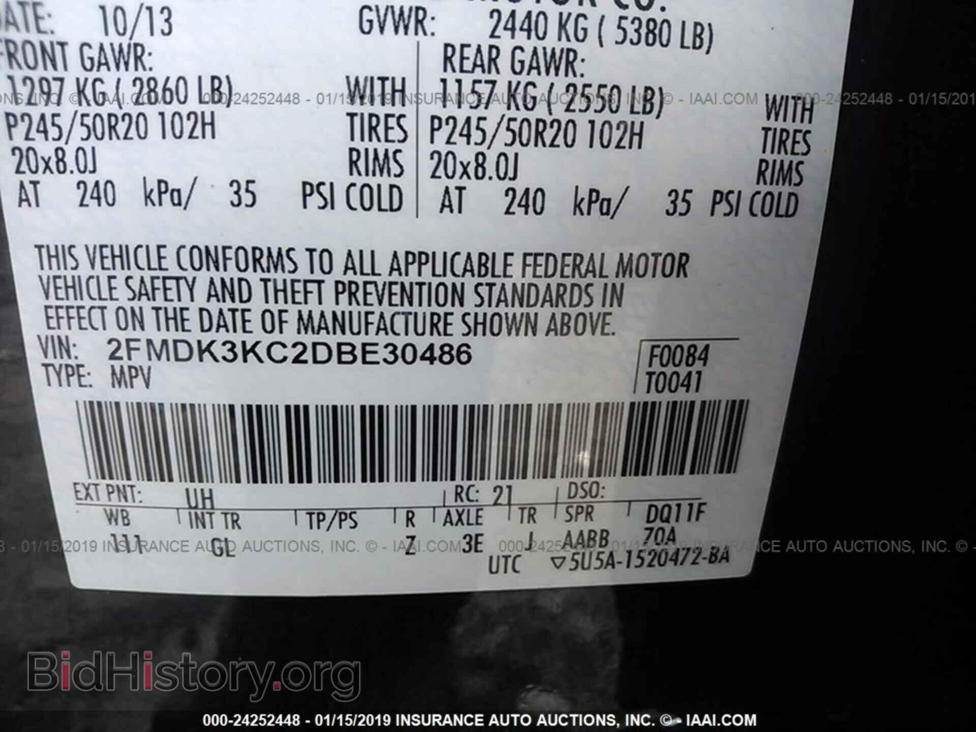 2013 FORD EDGE - VIN: 2FMDK3KC2DBE30486 - Photo 9