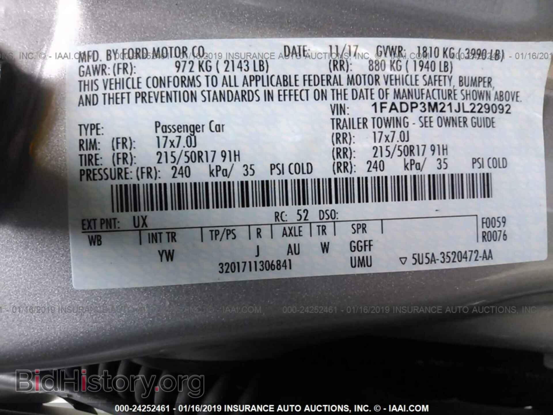 2018 FORD FOCUS - VIN: 1FADP3M21JL229092 - Photo 9