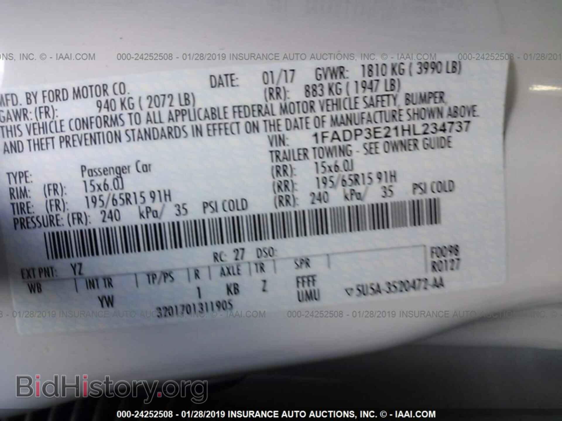 2017 FORD FOCUS - VIN: 1FADP3E21HL234737 - Photo 9