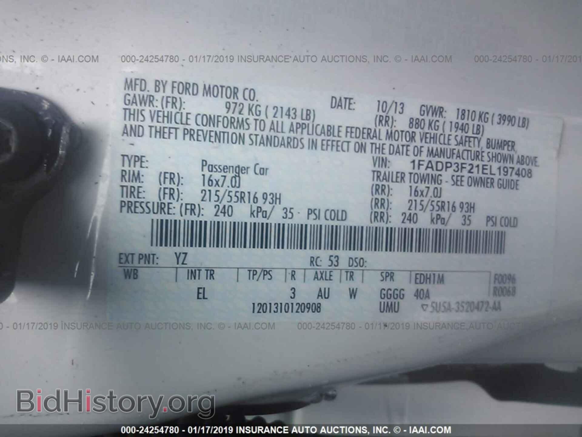 2014 FORD FOCUS - VIN: 1FADP3F21EL197408 - Фото 9