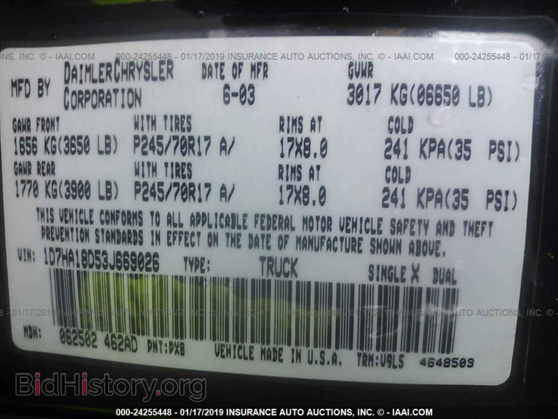 2003 DODGE RAM 1500 - VIN: 1D7HA18D53J669026 - Photo 9