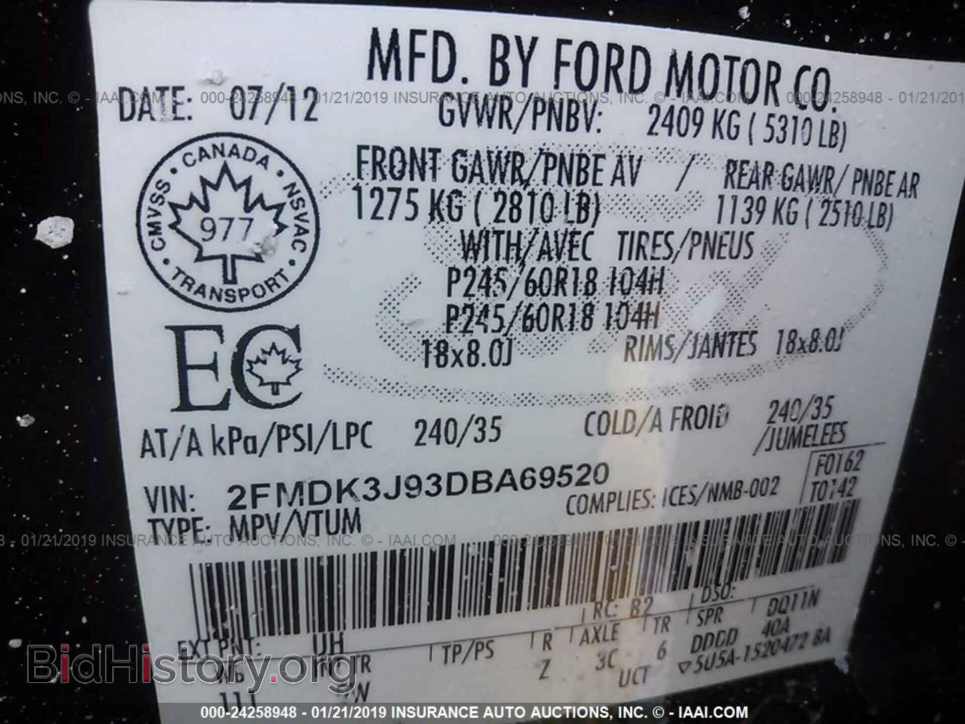 2013 FORD EDGE - VIN: 2FMDK3J93DBA69520 - Photo 9