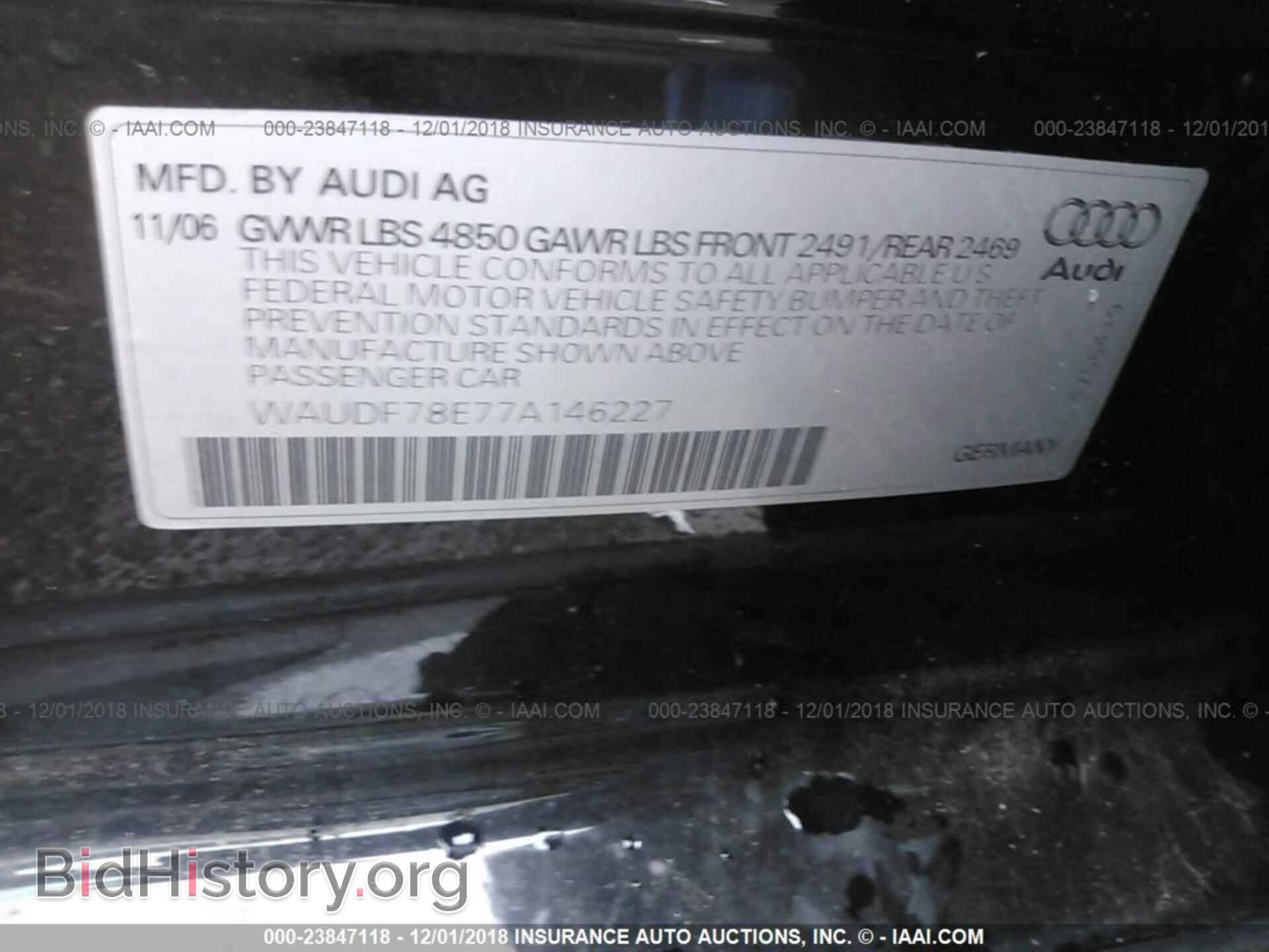 2007 AUDI A4 - VIN: WAUDF78E77A146227 - Photo 9