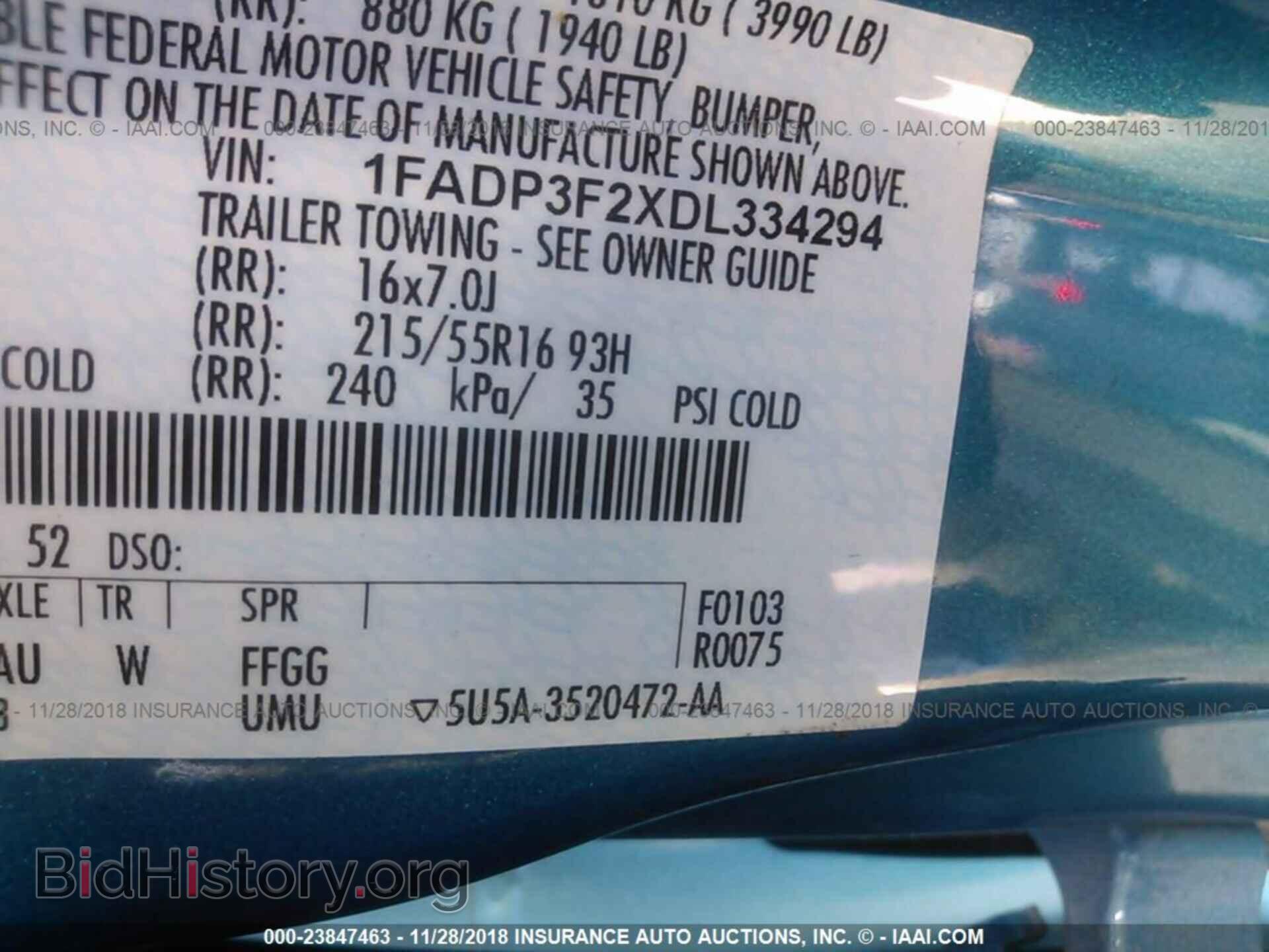 2013 FORD FOCUS - VIN: 1FADP3F2XDL334294 - Фото 9