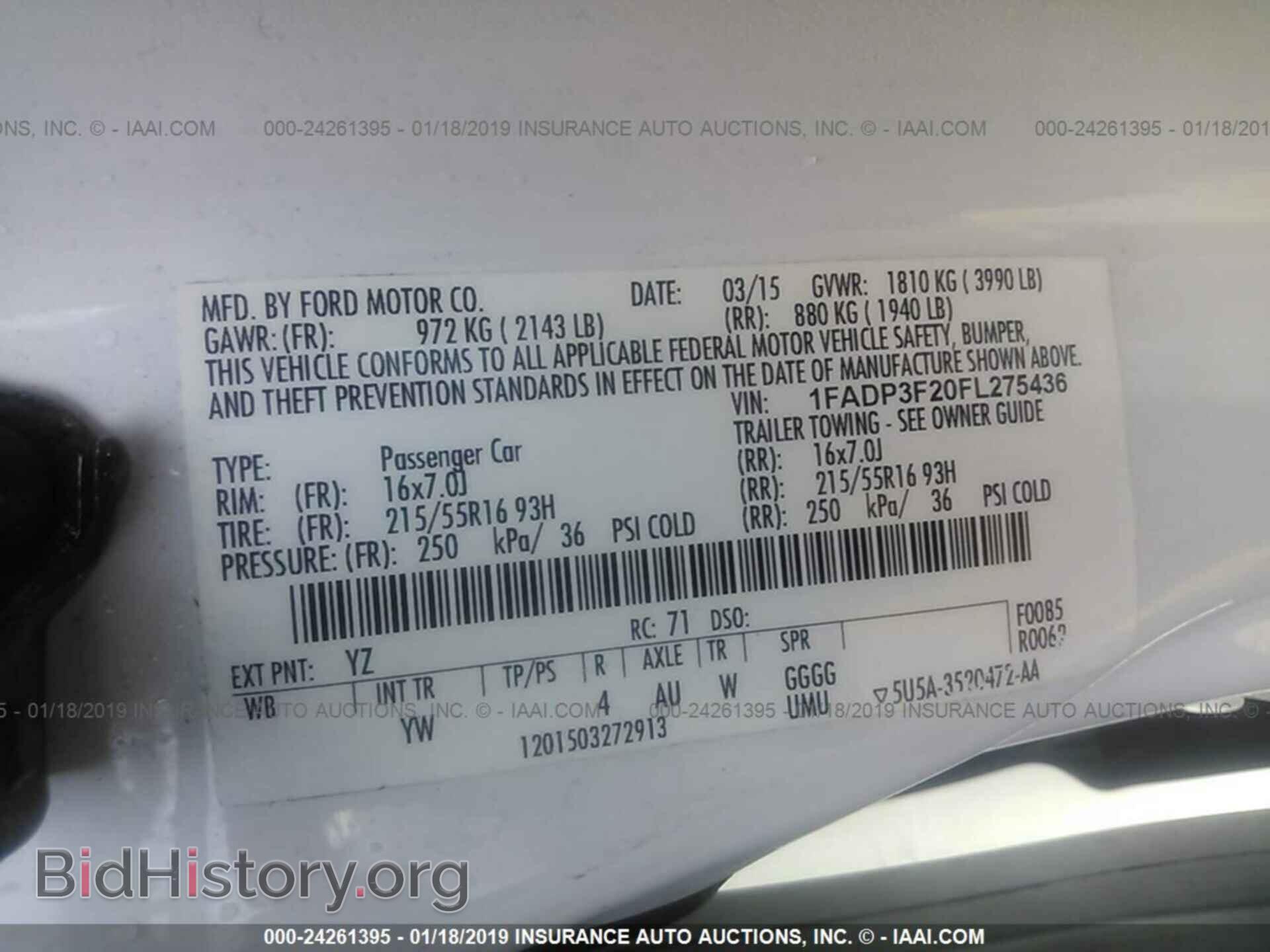 2015 FORD FOCUS - VIN: 1FADP3F20FL275436 - Фото 9