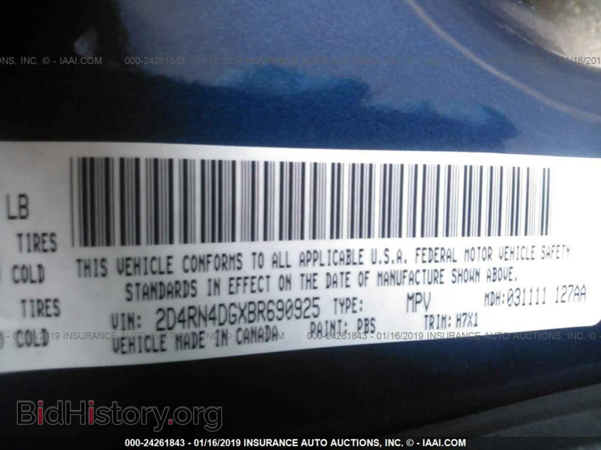 2011 DODGE GRAND CARAVAN - VIN: 2D4RN4DGXBR690925 - Фото 9