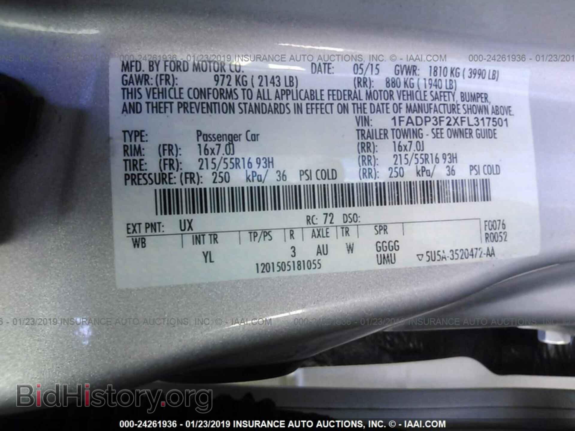 2015 FORD FOCUS - VIN: 1FADP3F2XFL317501 - Photo 9