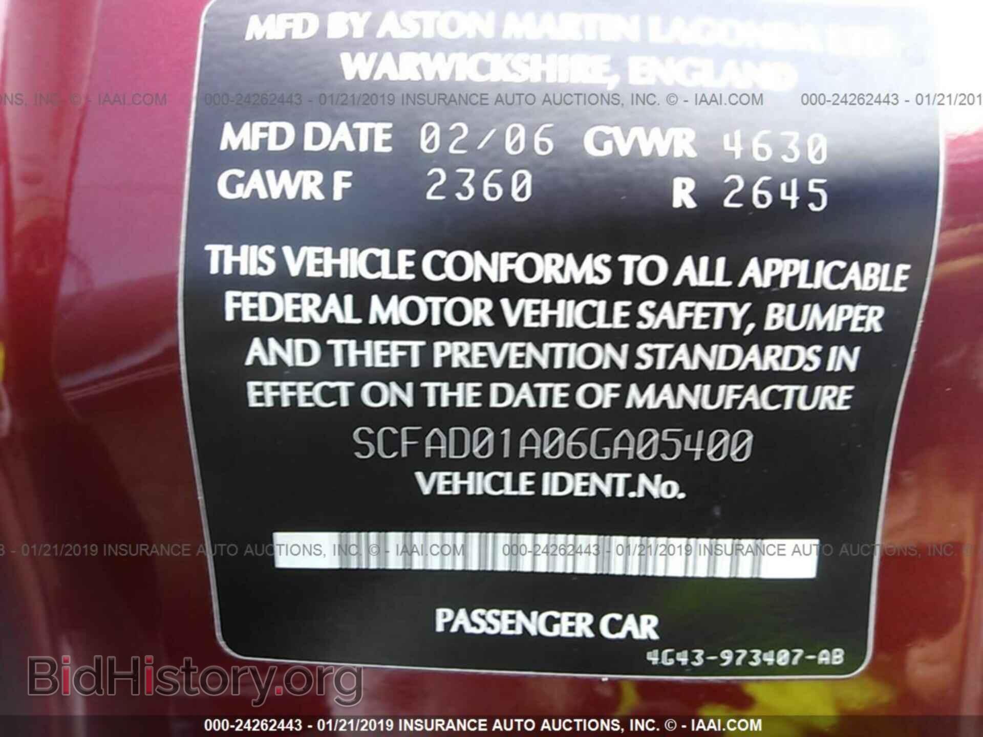 2006 ASTON MARTIN DB9 - VIN: SCFAD01A06GA05400 - Фото 9