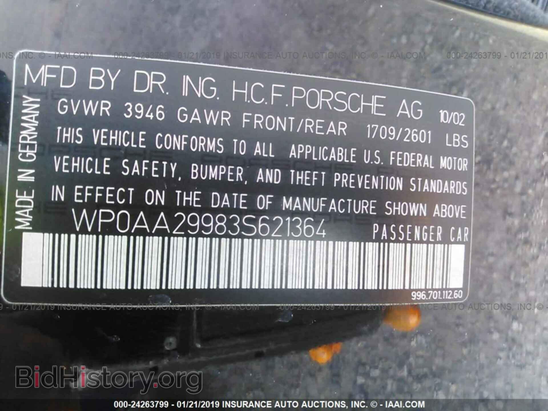 2003 PORSCHE 911 - VIN: WP0AA29983S621364 - Фото 9
