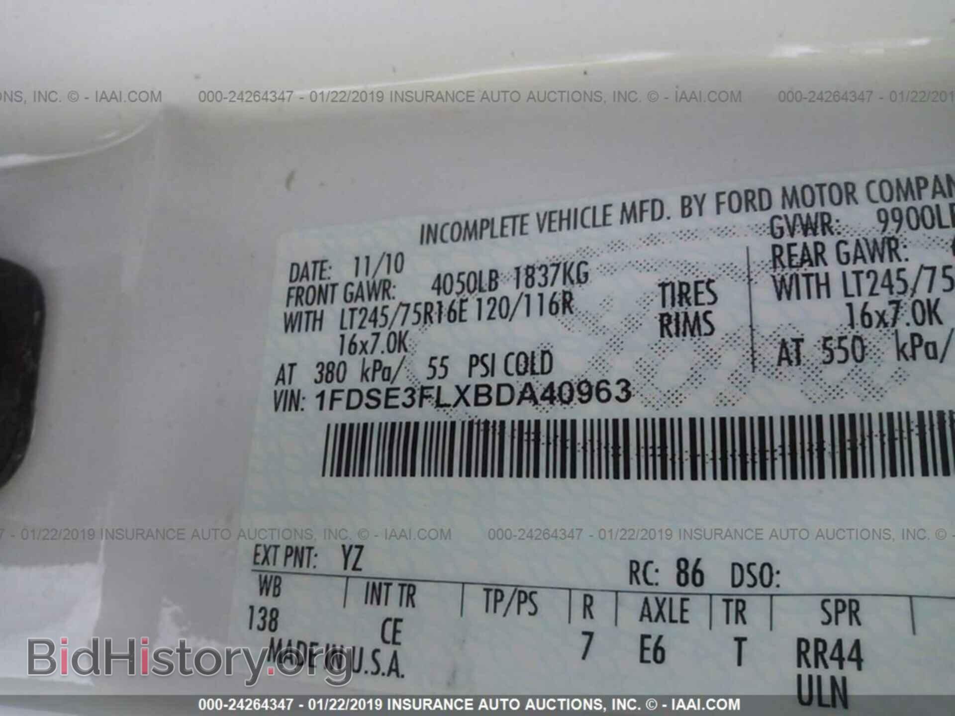 2011 FORD ECONOLINE - VIN: 1FDSE3FLXBDA40963 - Фото 9