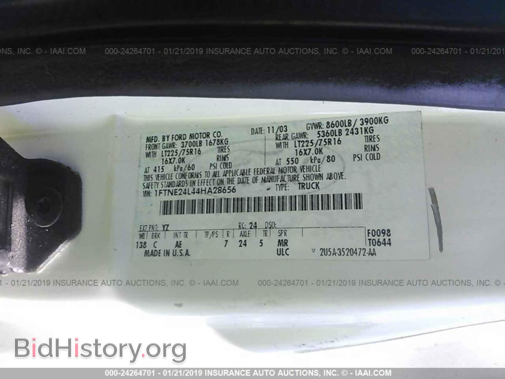 2004 FORD ECONOLINE - VIN: 1FTNE24L44HA28656 - Фото 9