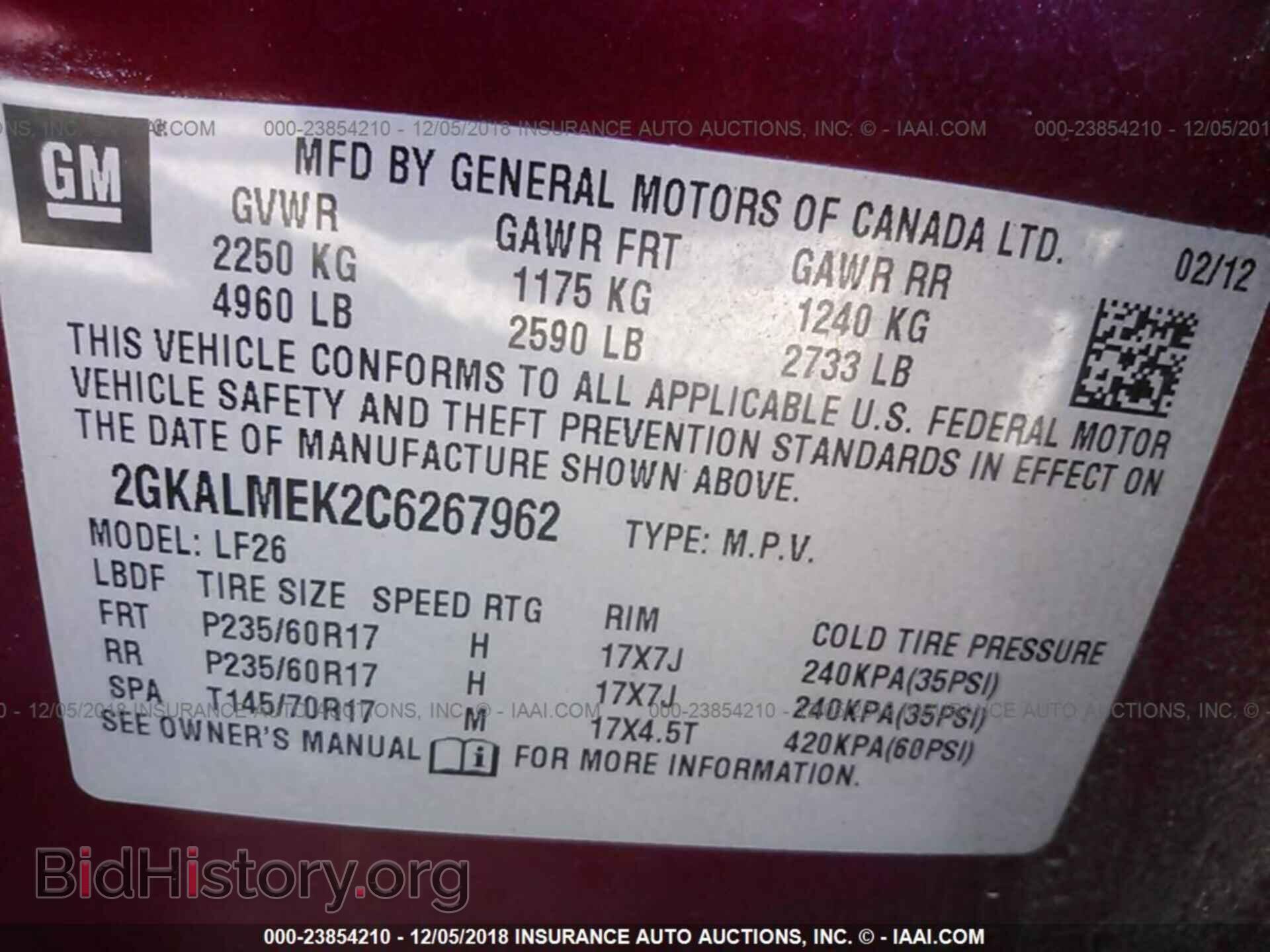 2012 GMC TERRAIN - VIN: 2GKALMEK2C6267962 - Photo 9