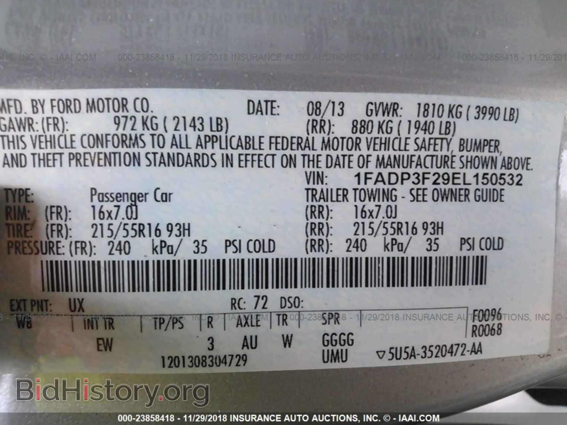 2014 FORD FOCUS - VIN: 1FADP3F29EL150532 - Фото 9