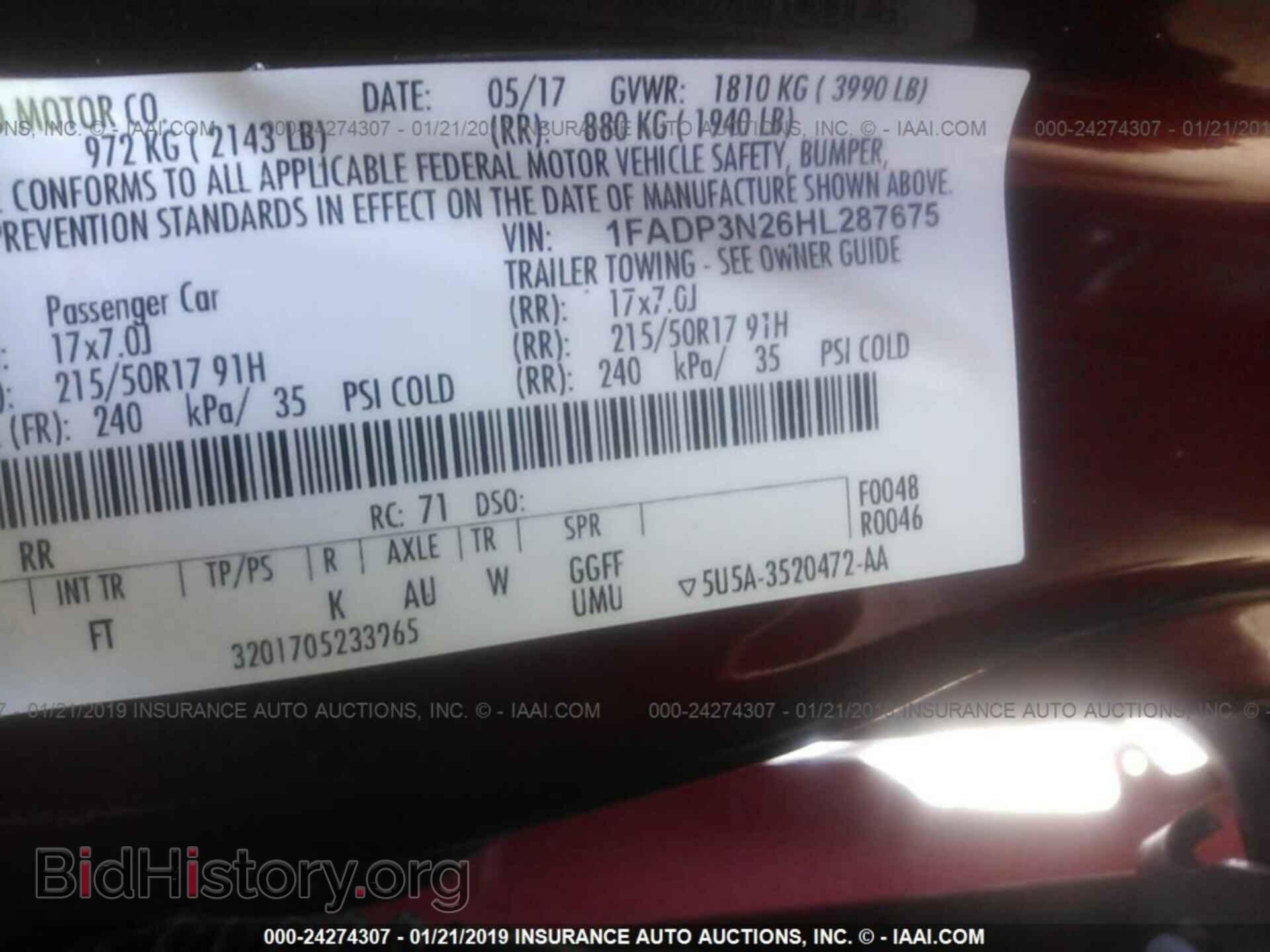 2017 FORD FOCUS - VIN: 1FADP3N26HL287675 - Photo 9