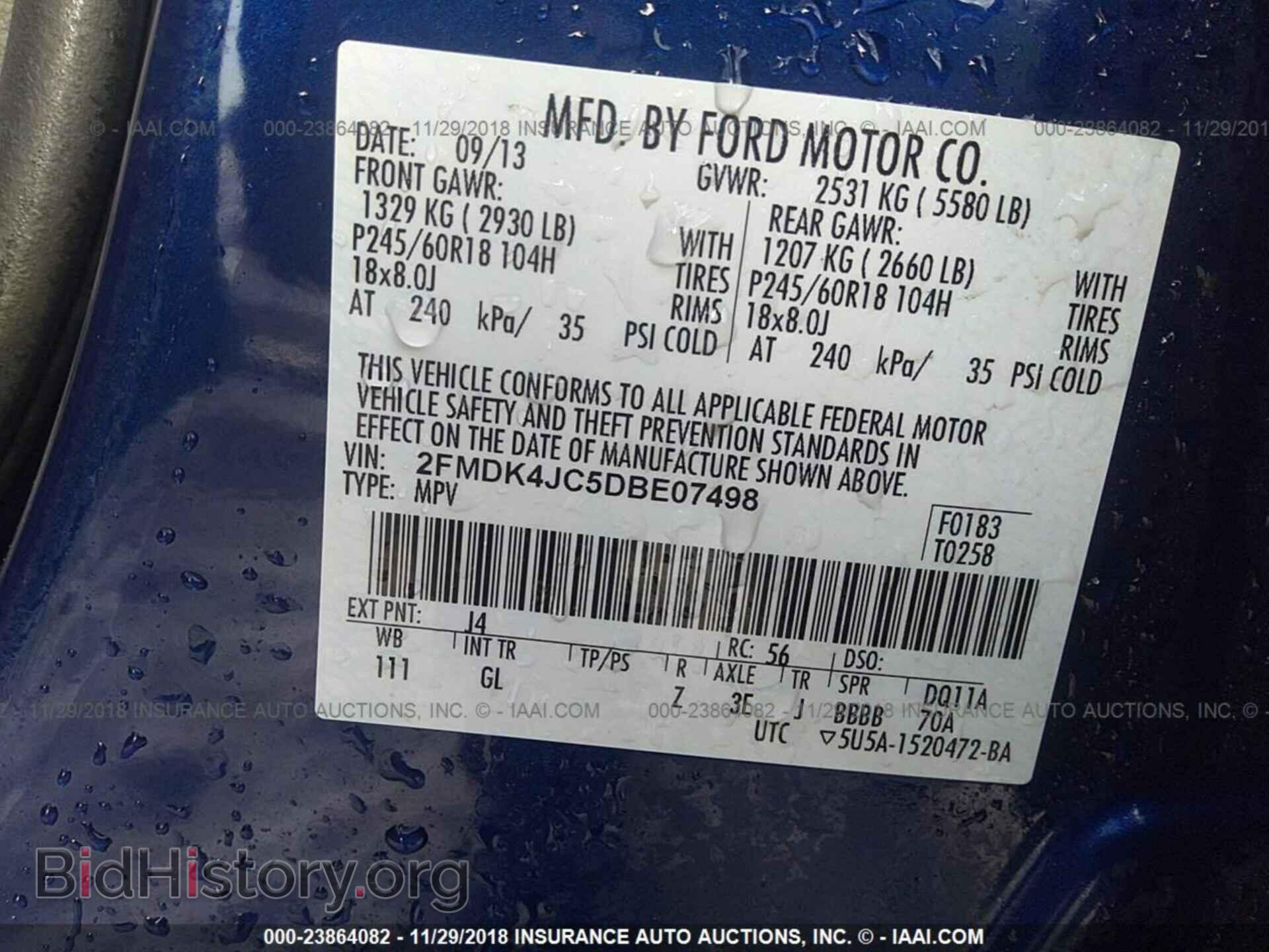 2013 FORD EDGE - VIN: 2FMDK4JC5DBE07498 - Photo 9