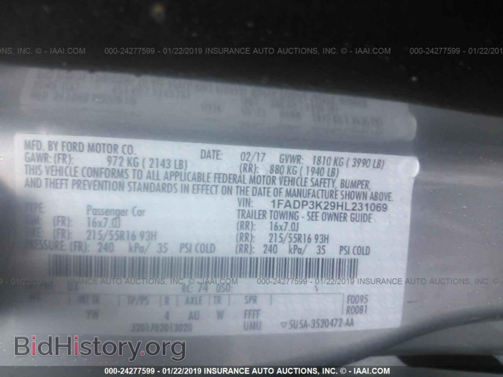 2017 FORD FOCUS - VIN: 1FADP3K29HL231069 - Photo 9