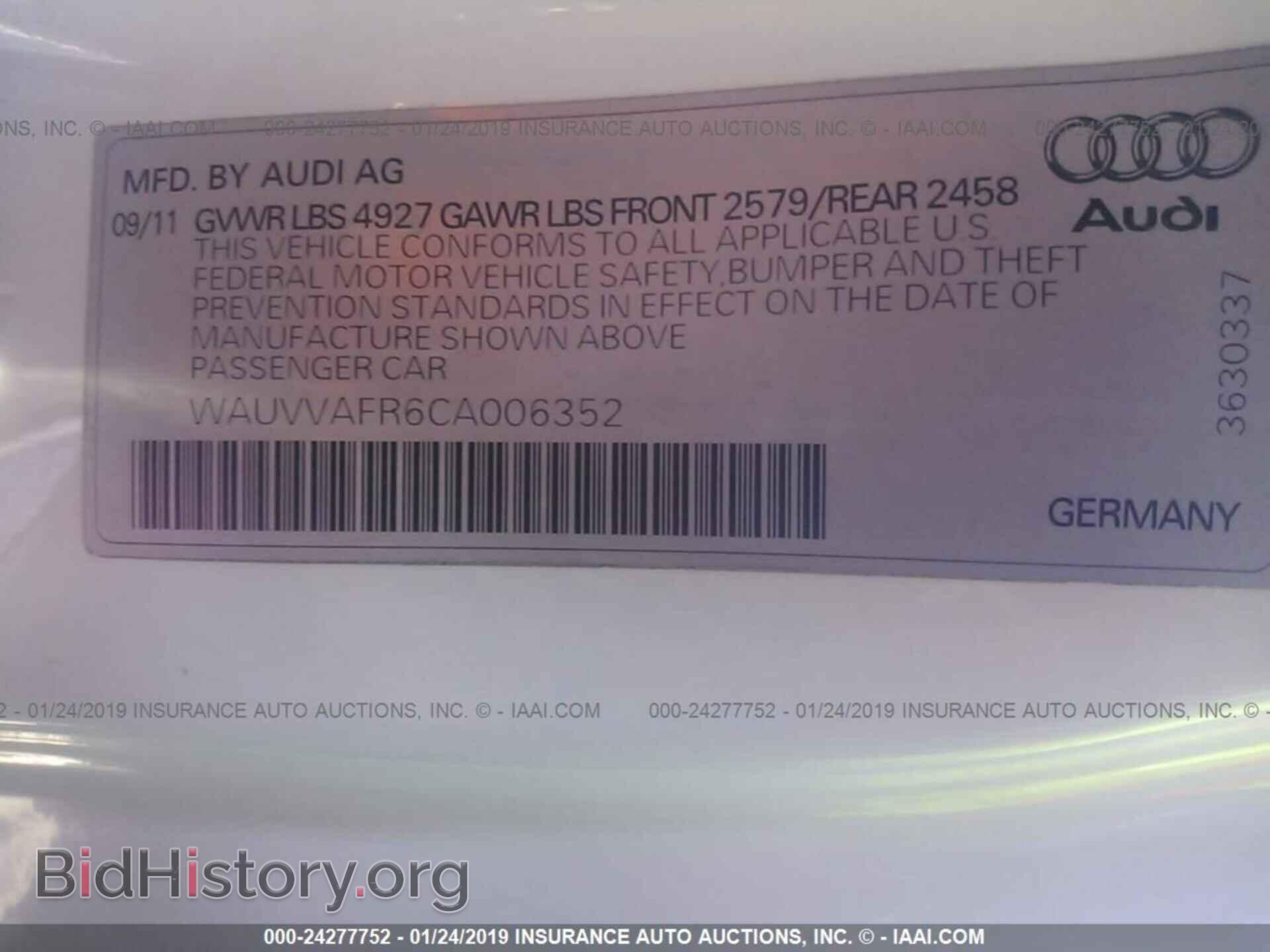 2012 AUDI S5 - VIN: WAUVVAFR6CA006352 - Photo 9