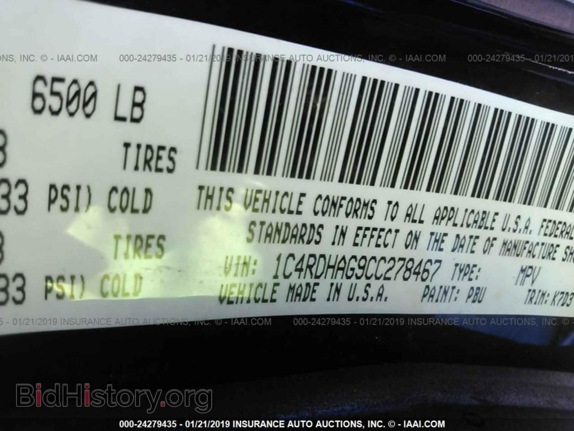 2012 DODGE DURANGO - VIN: 1C4RDHAG9CC278467 - Фото 9