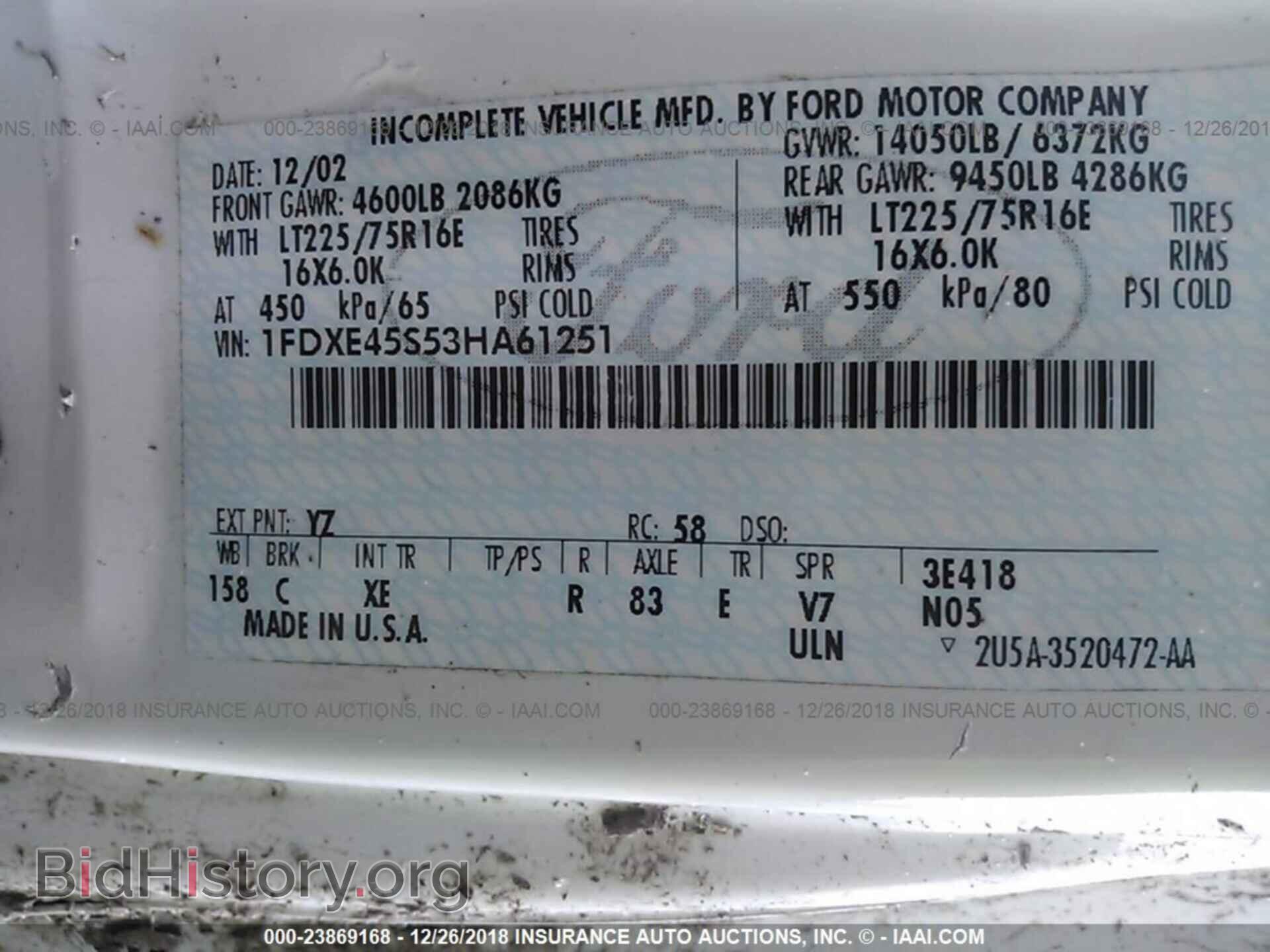2003 FORD ECONOLINE - VIN: 1FDXE45S53HA61251 - Фото 9