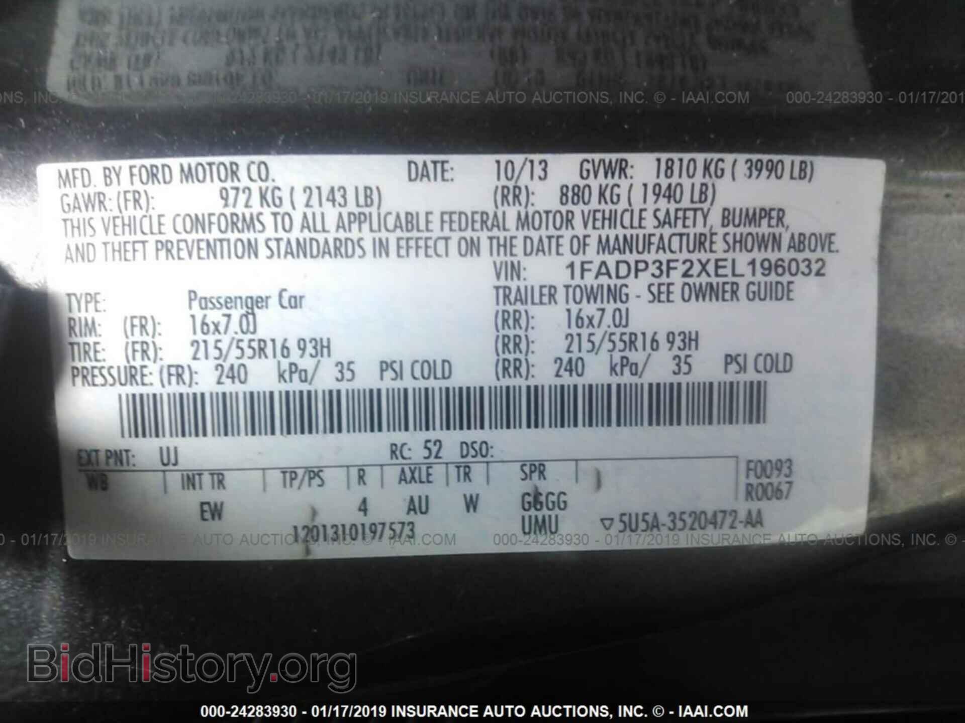 2014 FORD FOCUS - VIN: 1FADP3F2XEL196032 - Фото 9