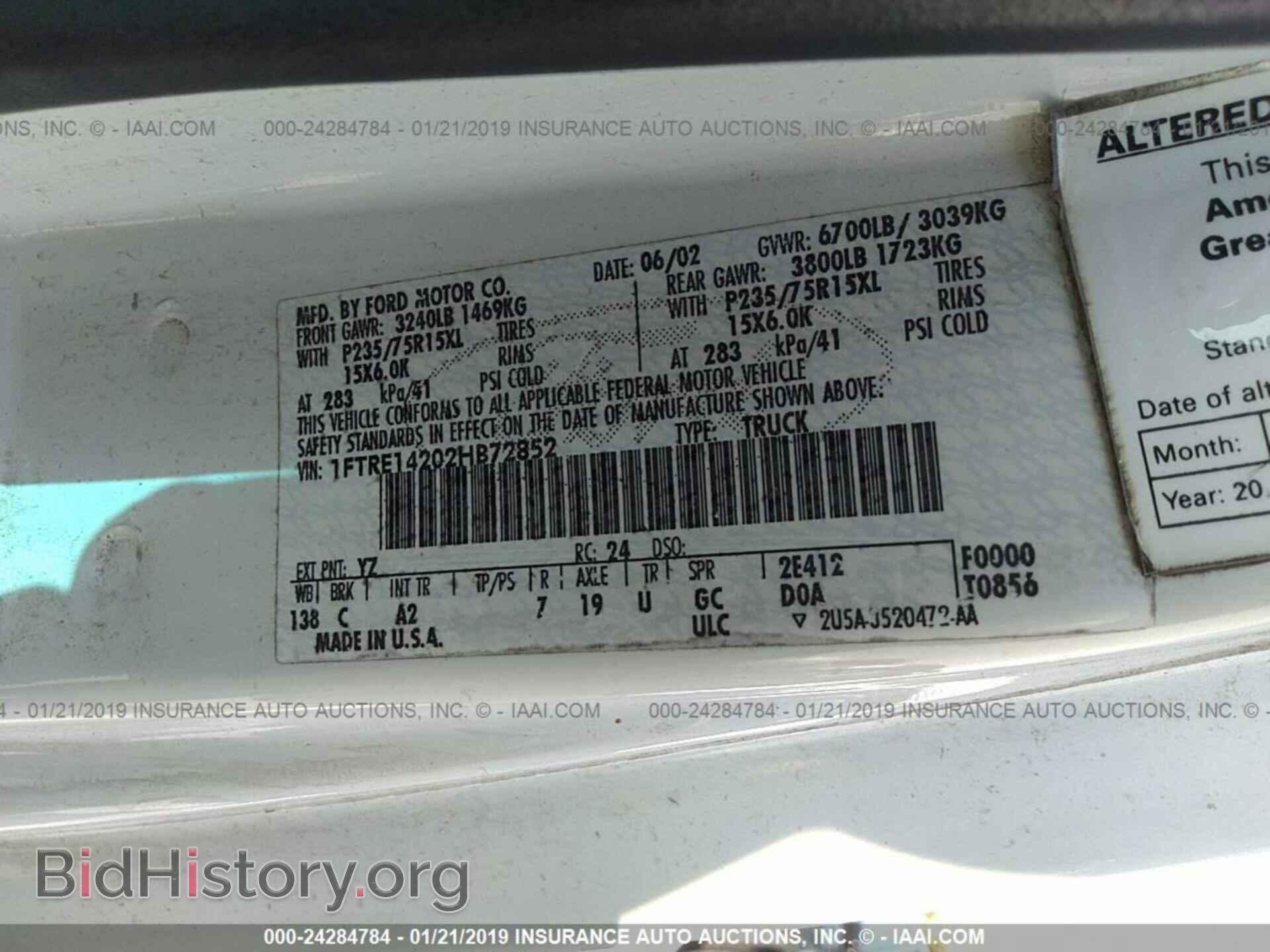 2002 FORD ECONOLINE - VIN: 1FTRE14202HB72852 - Photo 9