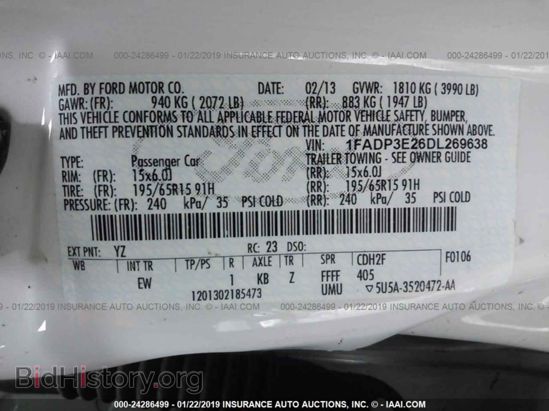 2013 FORD FOCUS - VIN: 1FADP3E26DL269638 - Фото 9