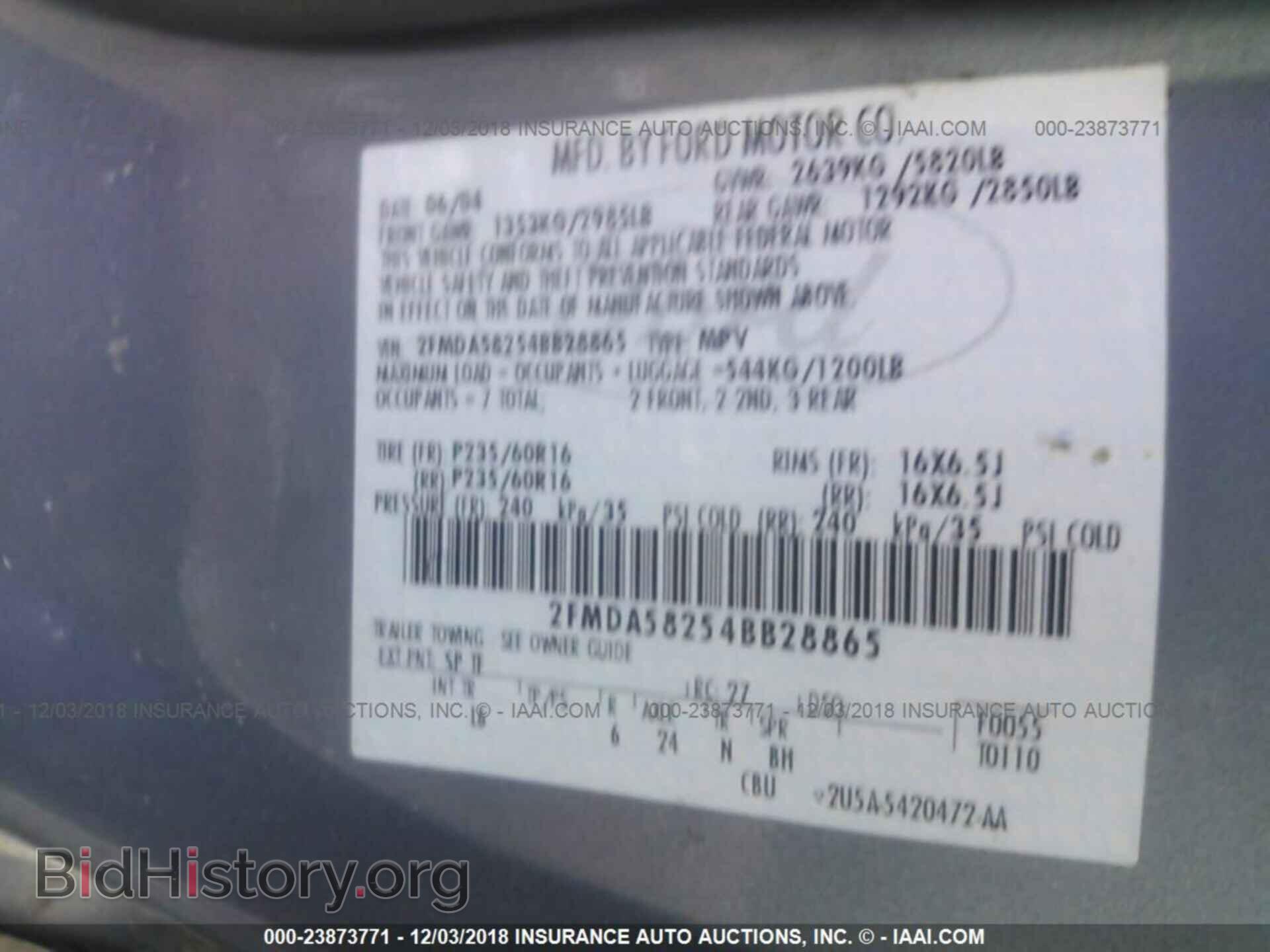2004 FORD FREESTAR - VIN: 2FMDA58254BB28865 - Фото 9