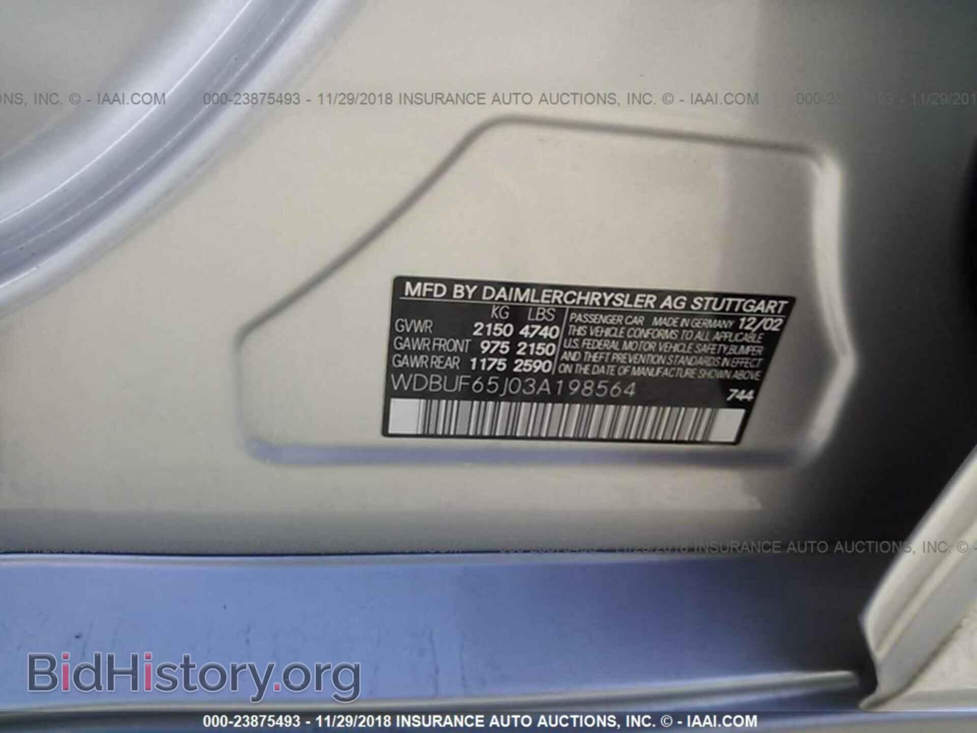 2003 MERCEDES-BENZ E - VIN: WDBUF65J03A198564 - Фото 9