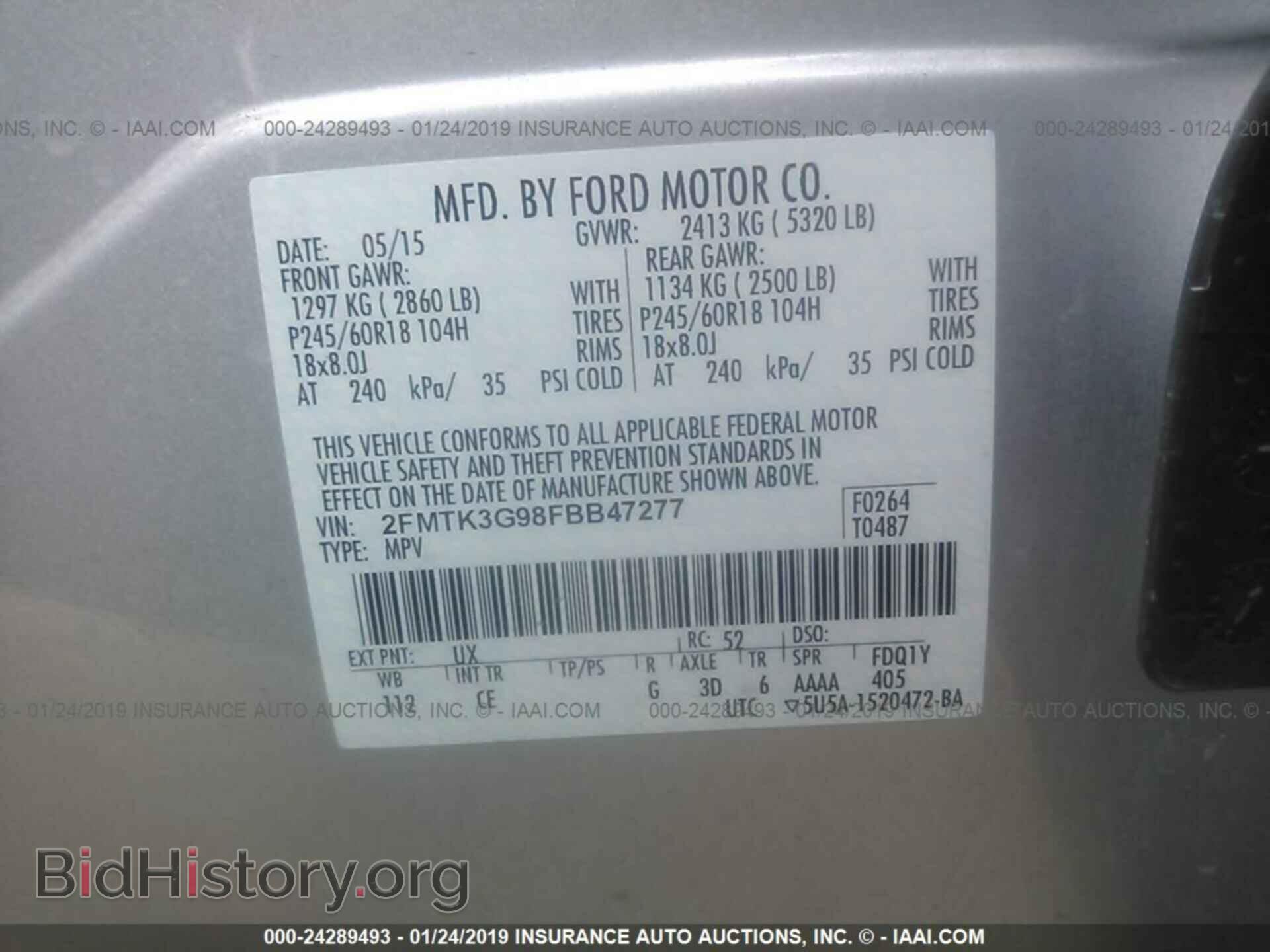 2015 FORD EDGE - VIN: 2FMTK3G98FBB47277 - Photo 9