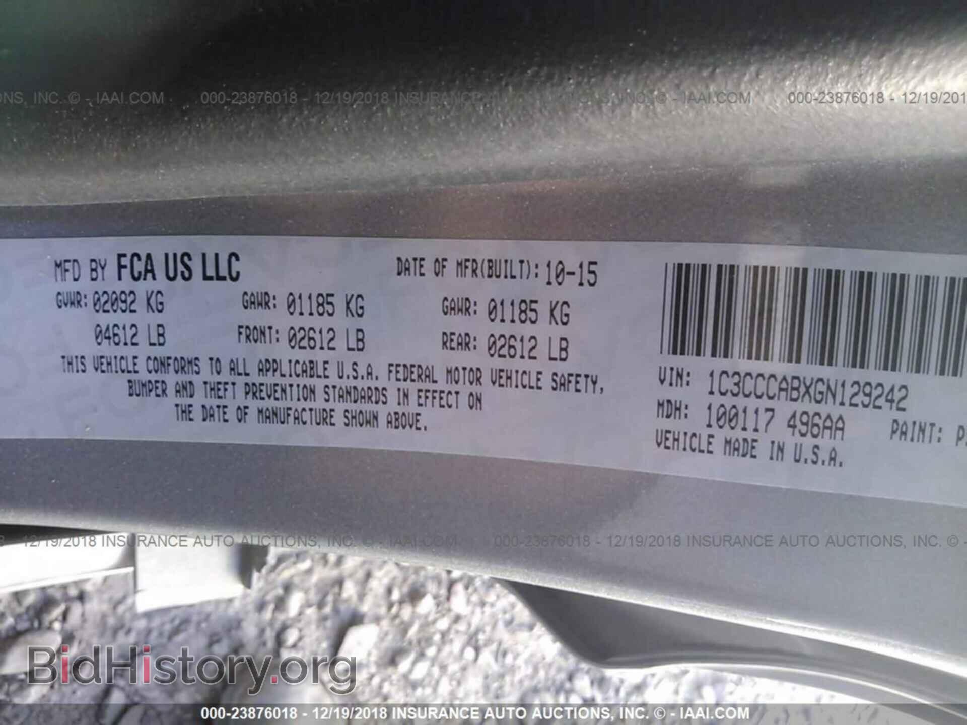 2016 CHRYSLER 200 - VIN: 1C3CCCABXGN129242 - Фото 9