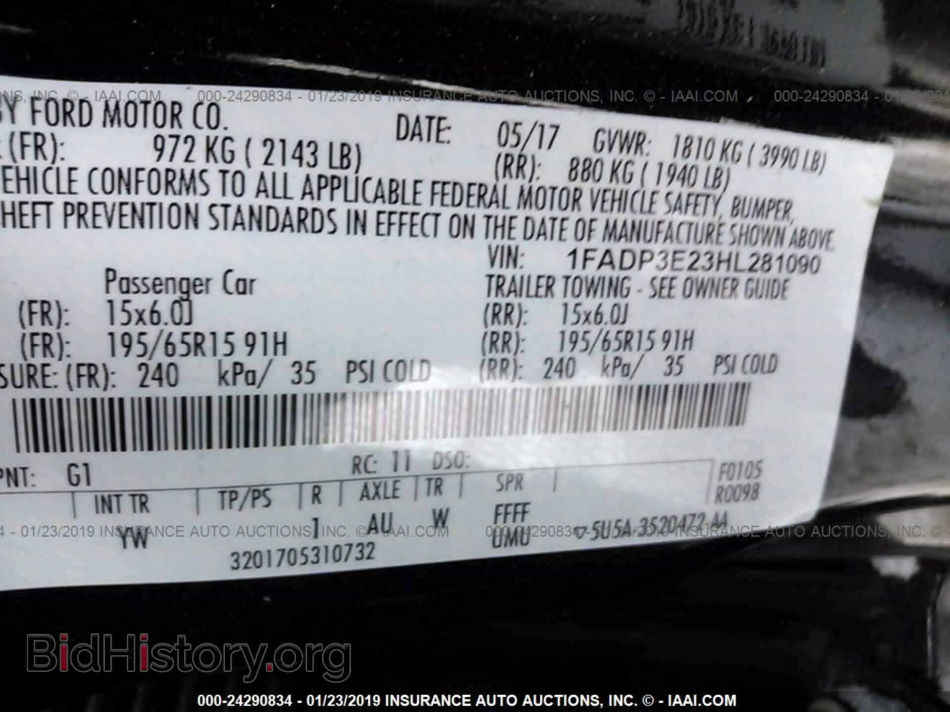 2017 FORD FOCUS - VIN: 1FADP3E23HL281090 - Фото 9