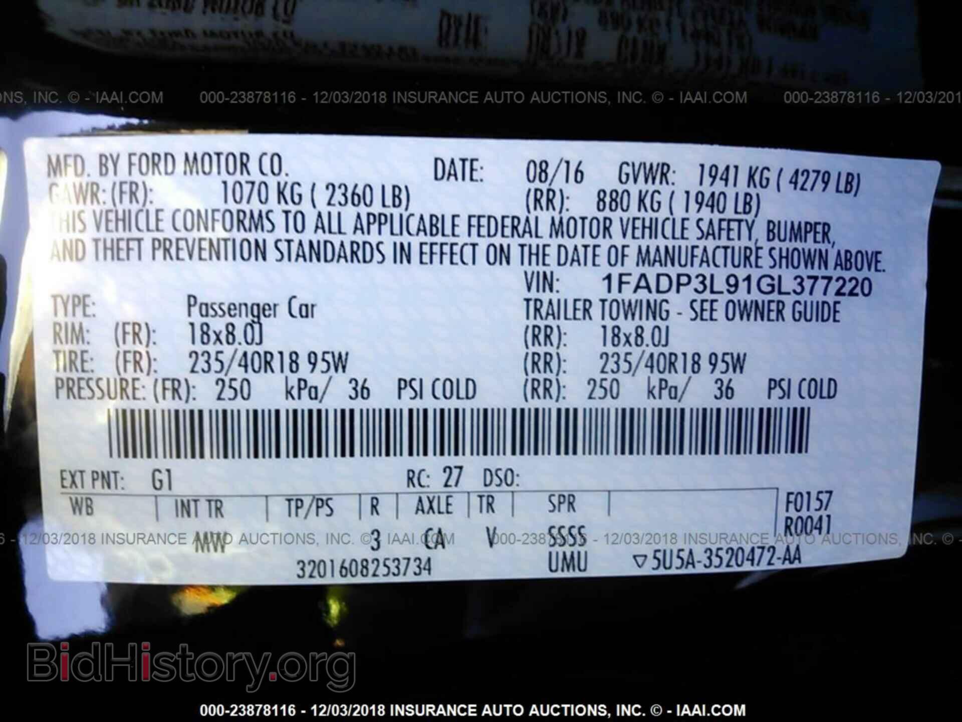 2016 FORD FOCUS - VIN: 1FADP3L91GL377220 - Фото 9