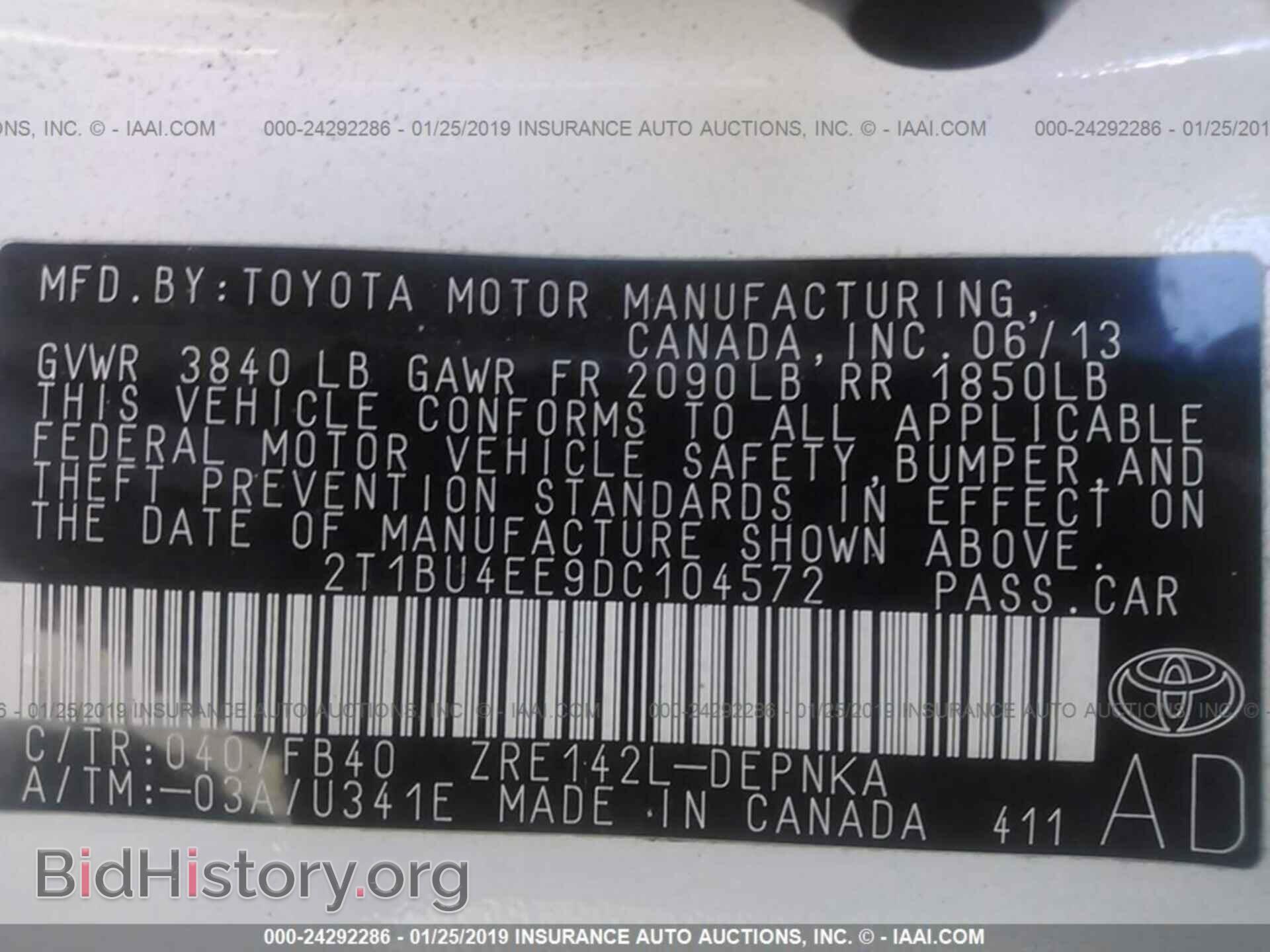 2013 TOYOTA COROLLA - VIN: 2T1BU4EE9DC104572 - Photo 9