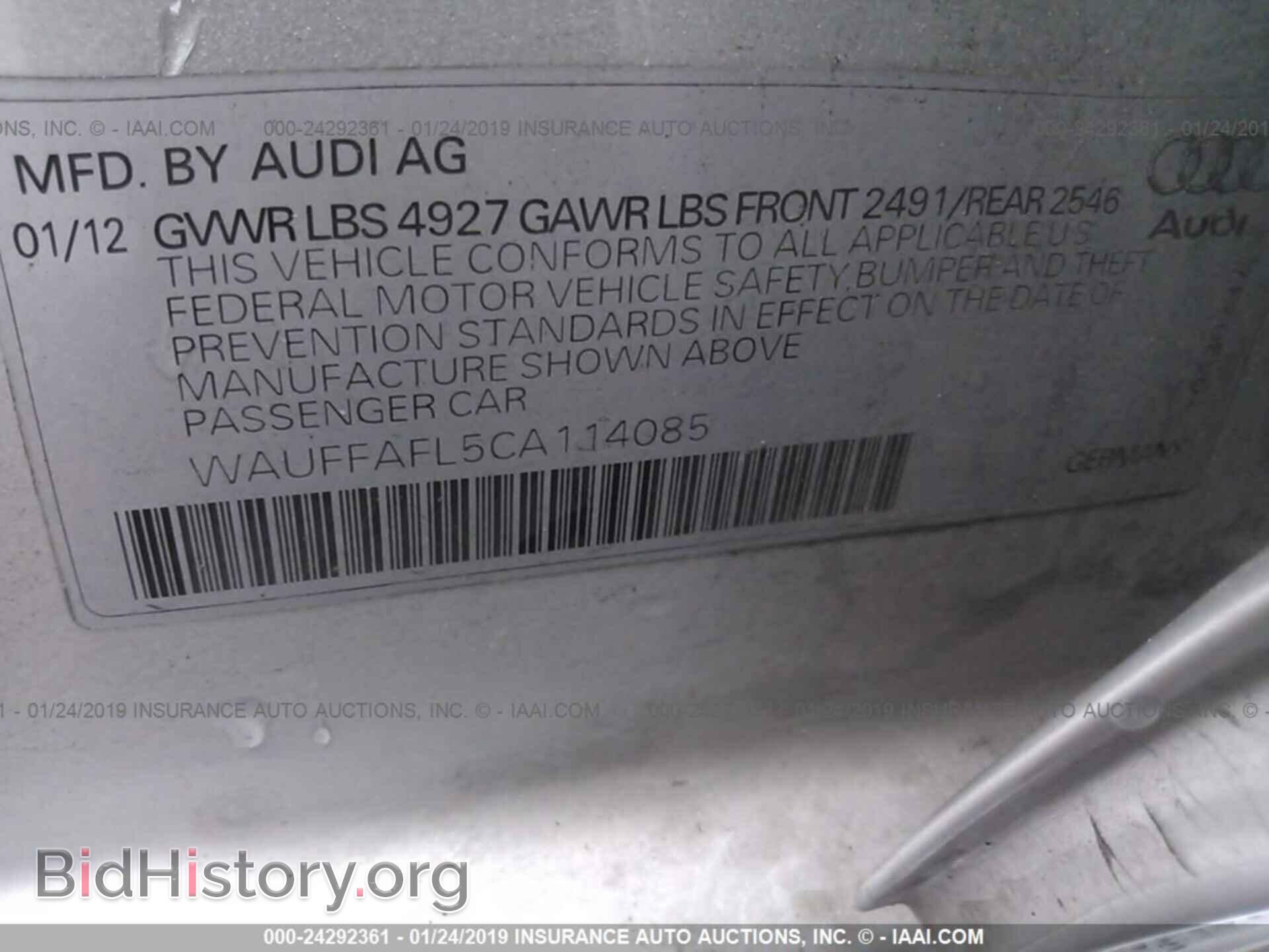 2012 AUDI A4 - VIN: WAUFFAFL5CA114085 - Photo 9