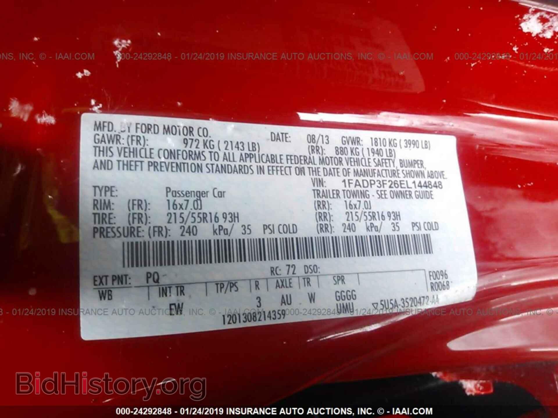 2014 FORD FOCUS - VIN: 1FADP3F26EL144848 - Фото 9