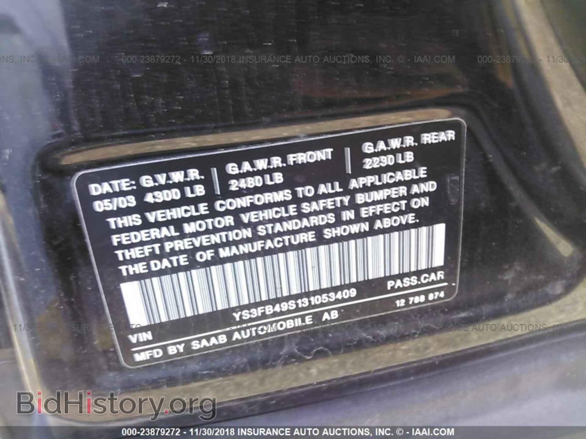 2003 SAAB 9-3 - VIN: YS3FB49S131053409 - Photo 9