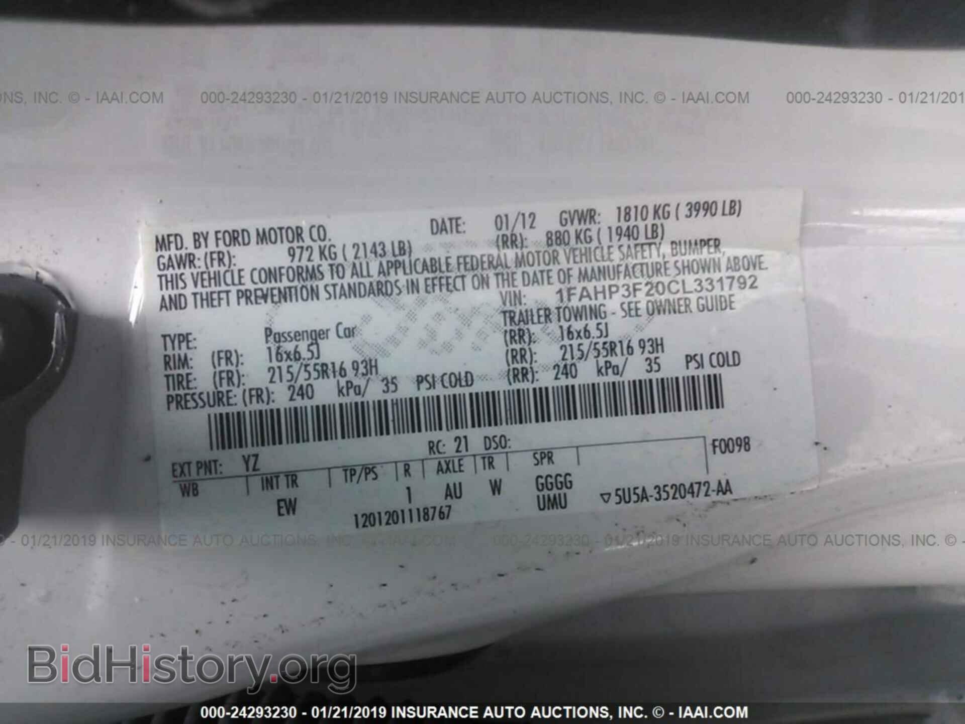 2012 FORD FOCUS - VIN: 1FAHP3F20CL331792 - Фото 9