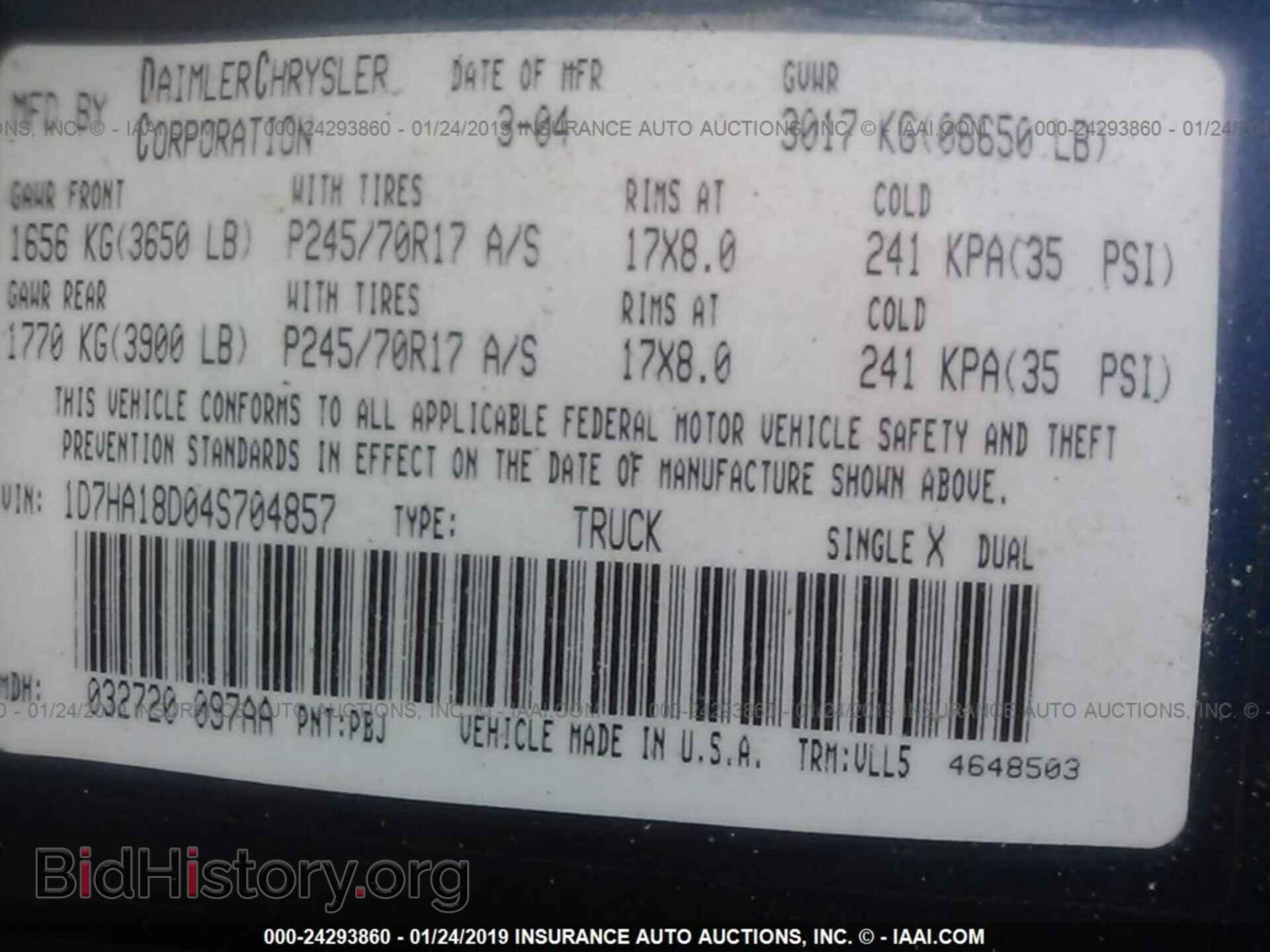 2004 DODGE RAM 1500 - VIN: 1D7HA18D04S704857 - Photo 9